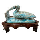 Marble Bird on Wood Stand, Chinese