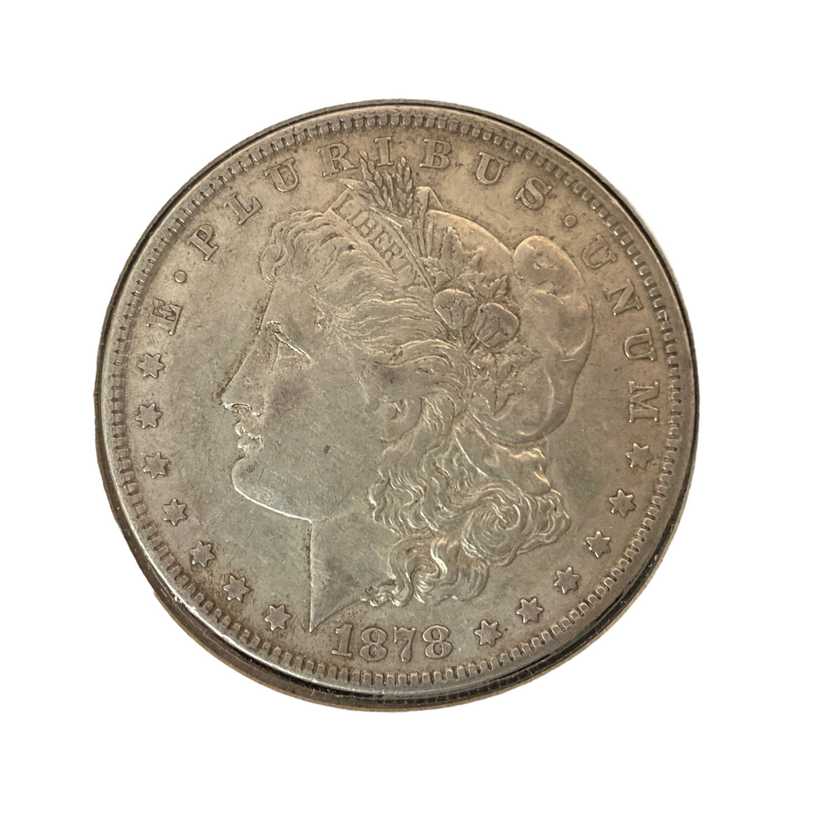 1878 7 Tail Feather US Morgan Silver Dollar, Grade VG (1 of 2)