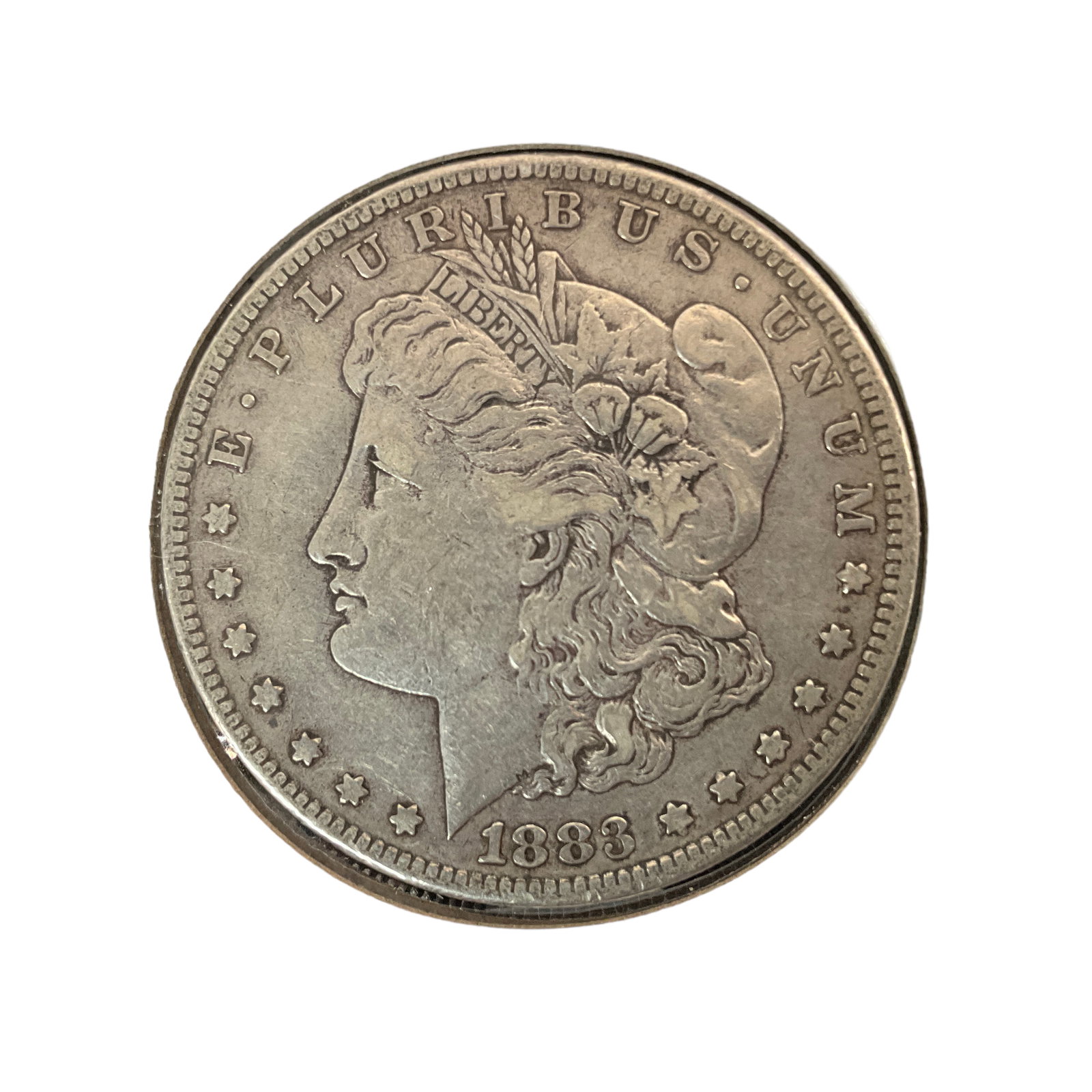 1883-S US Morgan Silver Dollar, Grade F (1 of 2)