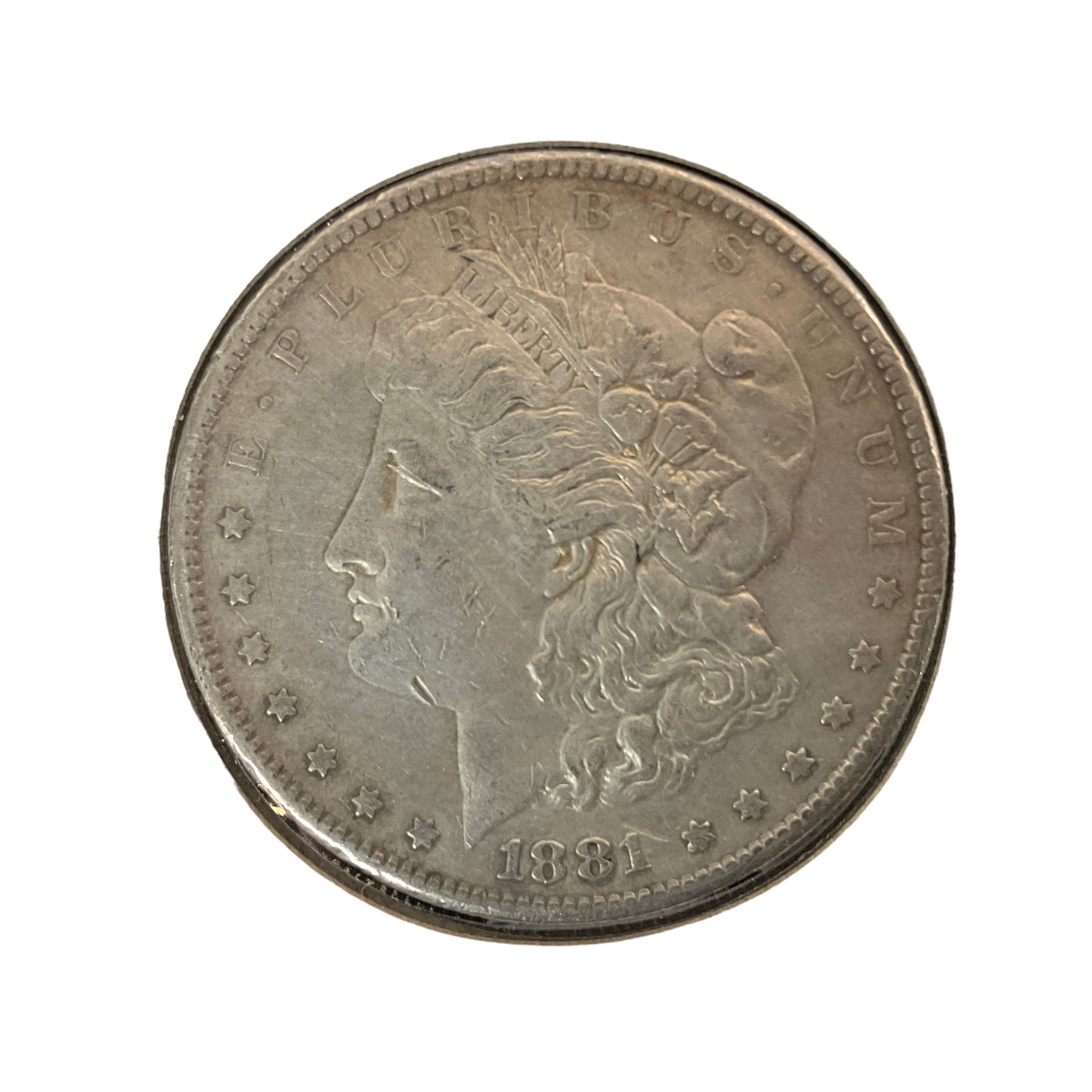 1881-S US Morgan Silver Dollar, Grade F (1 of 2)