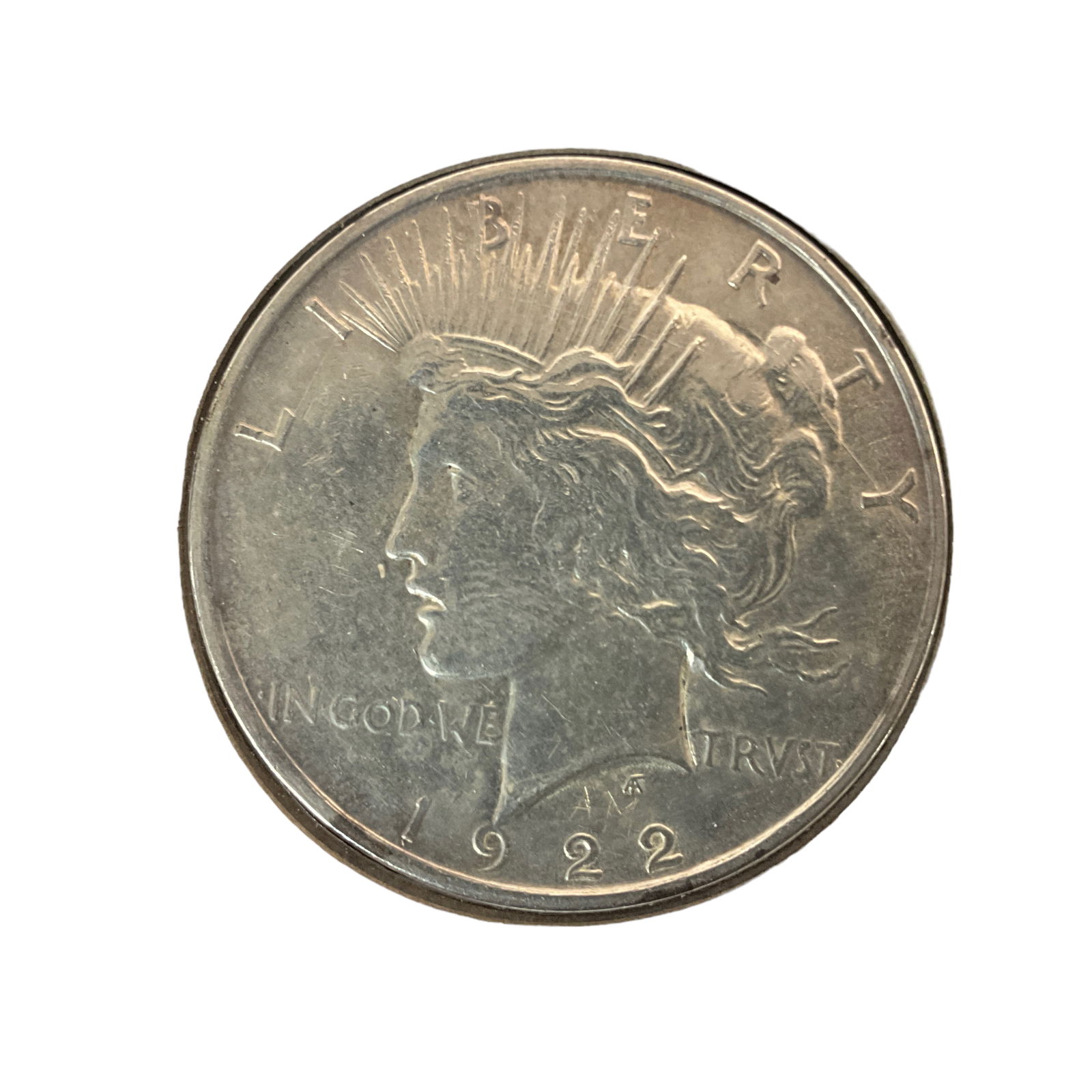 1923-D US Peace Silver Dollar, Grade AU (1 of 2)