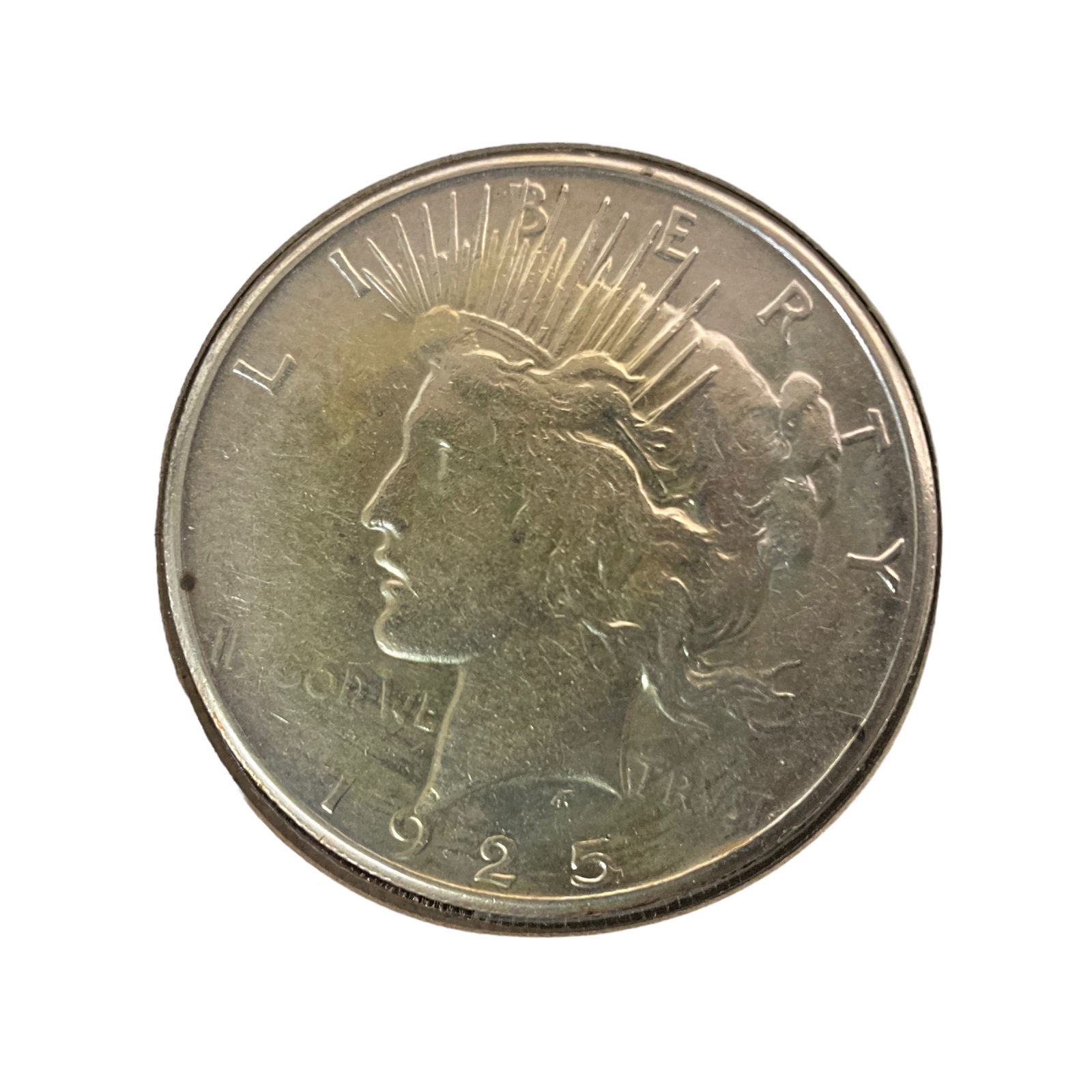 1925-S US Peace Silver Dollar, Grade F (1 of 2)