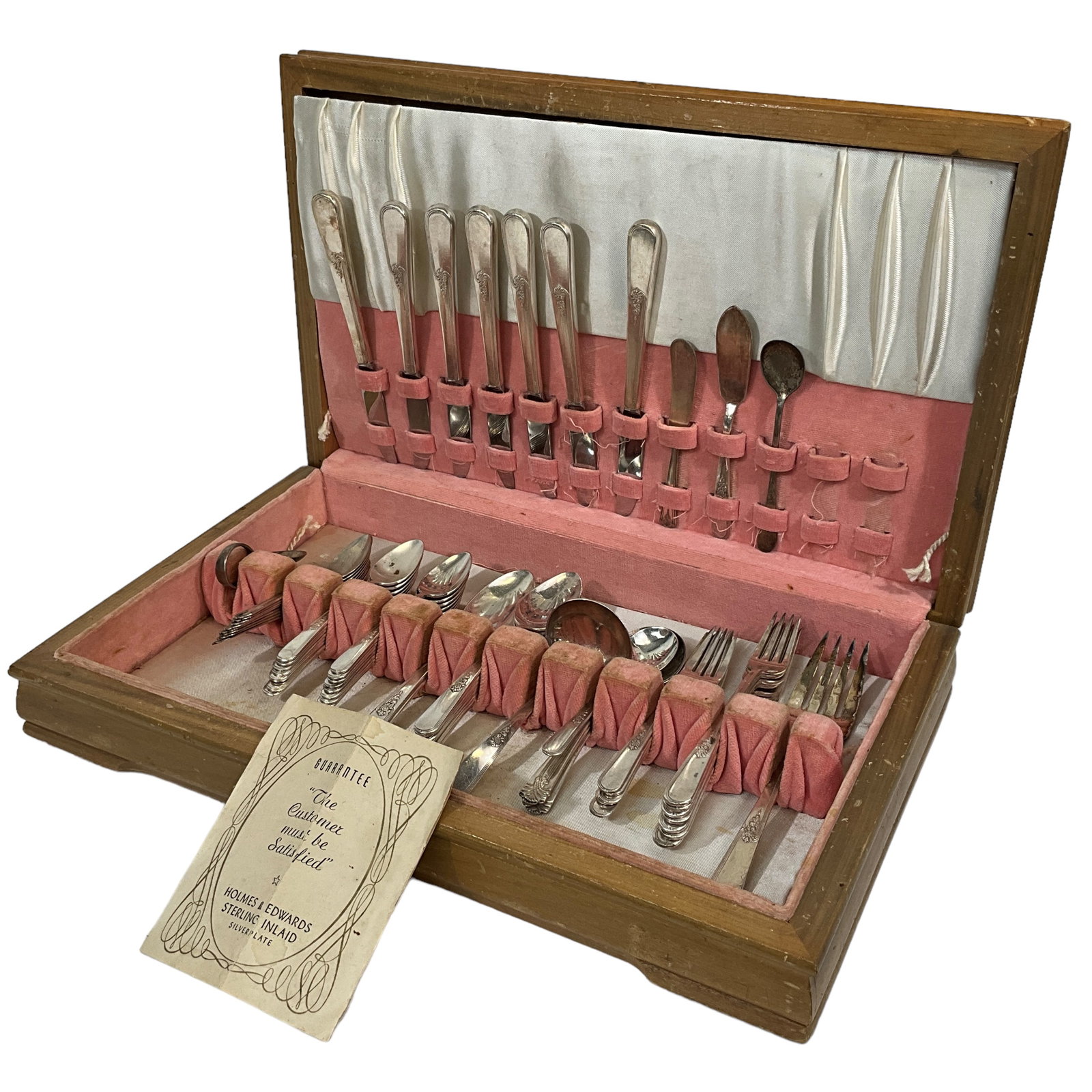 Holmes & Edwards Sterling Inlaid Silverplate Silverware Set with Storage Box (1 of 16)