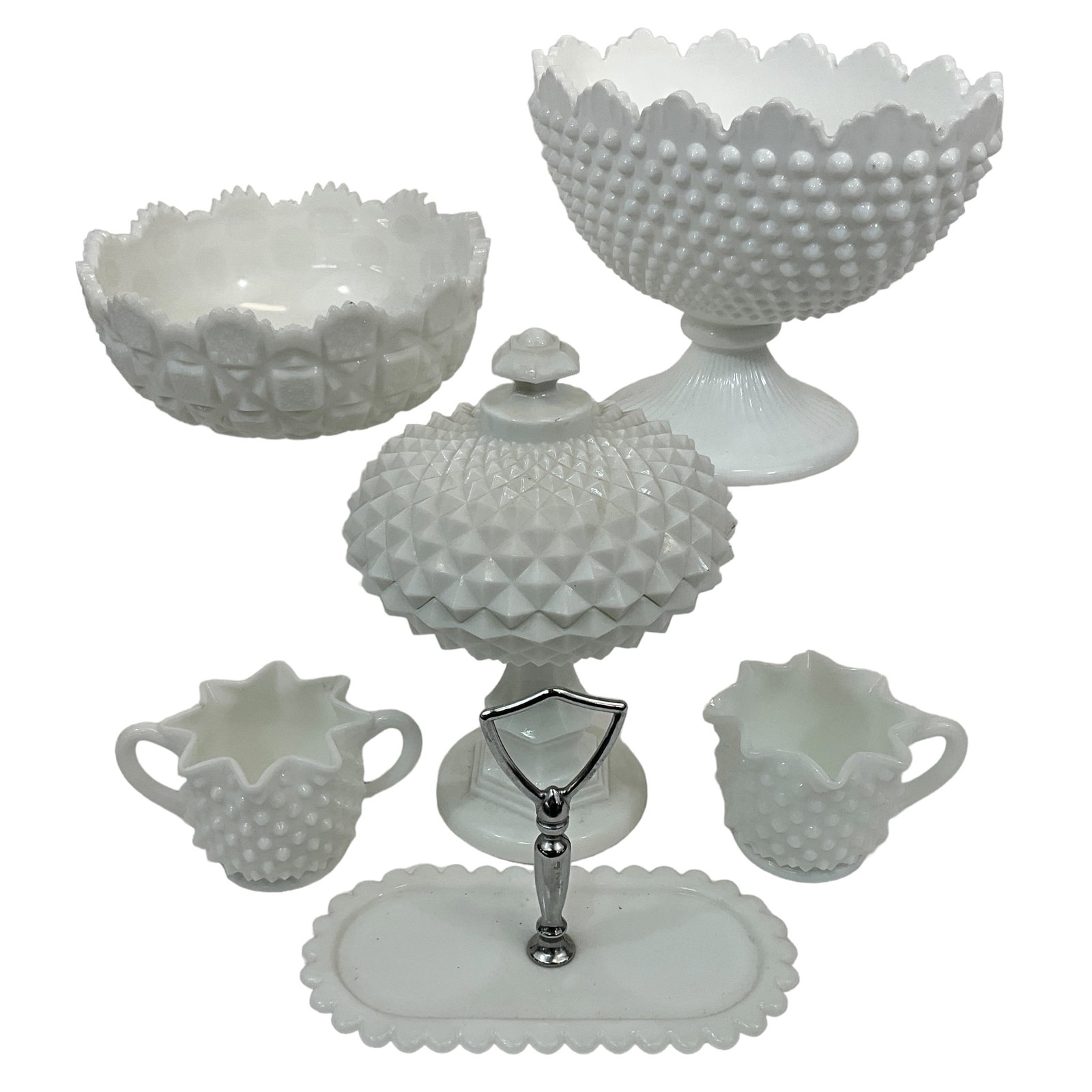 Milk Glass Pieces, Lot of 6 (1 of 6)