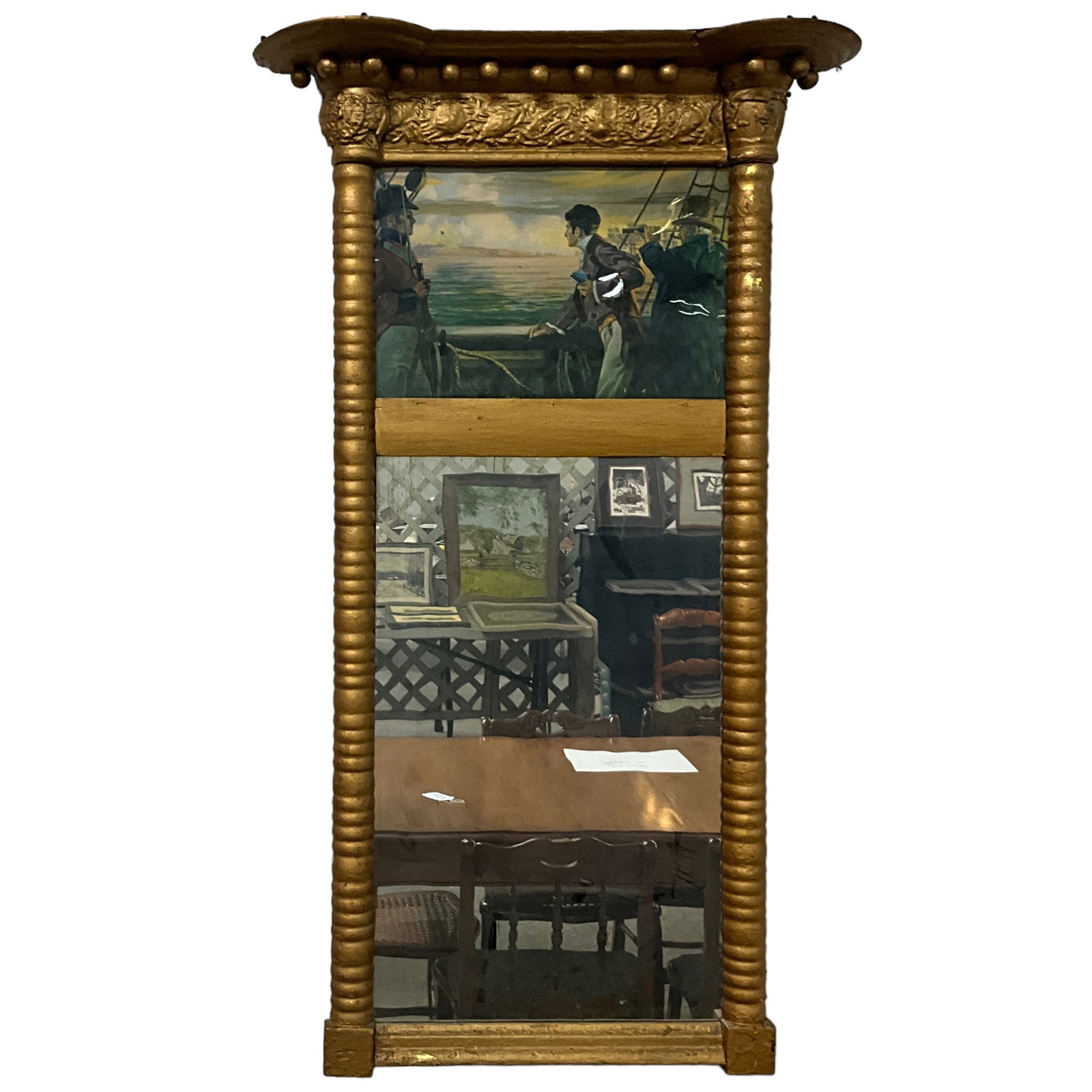 Victorian Mirror with Star Spangled Banner Scene (1 of 6)