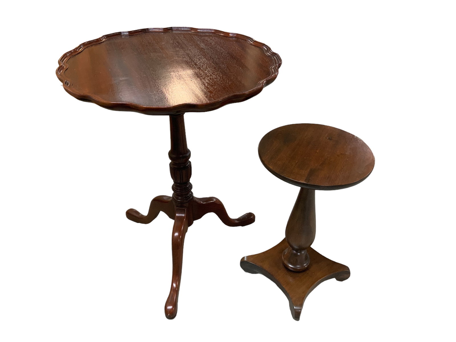 Round Side Tables, Wood, Lot of 2 (1 of 6)