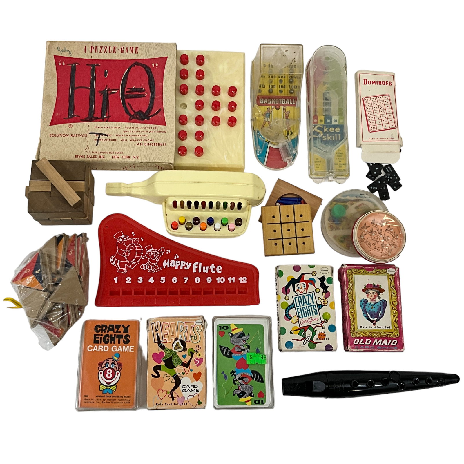 Small Basket of Puzzles, Toy Instruments, Games: Small Basket of puzzles, toy instruments, small games