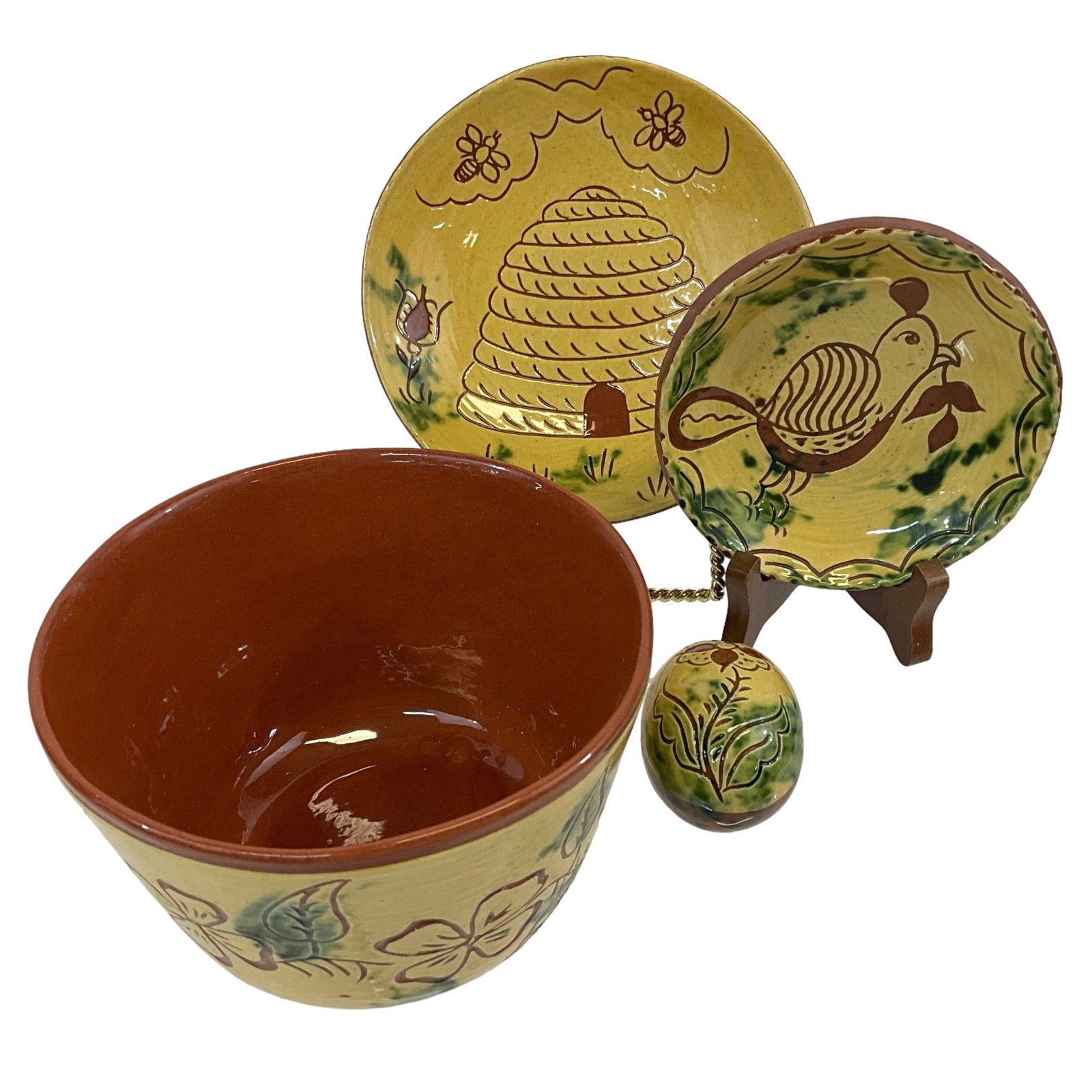 Brenninger Redware Pottery, Lot of 4 (1 of 9)