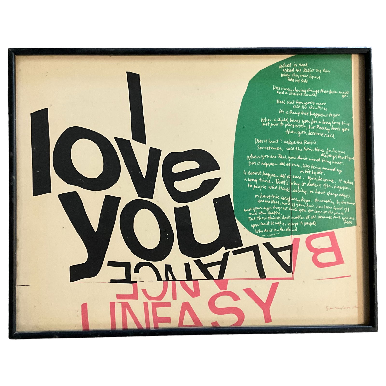 Sister Mary Corita Kent (1918-1986)"I love you always" print (1 of 3)