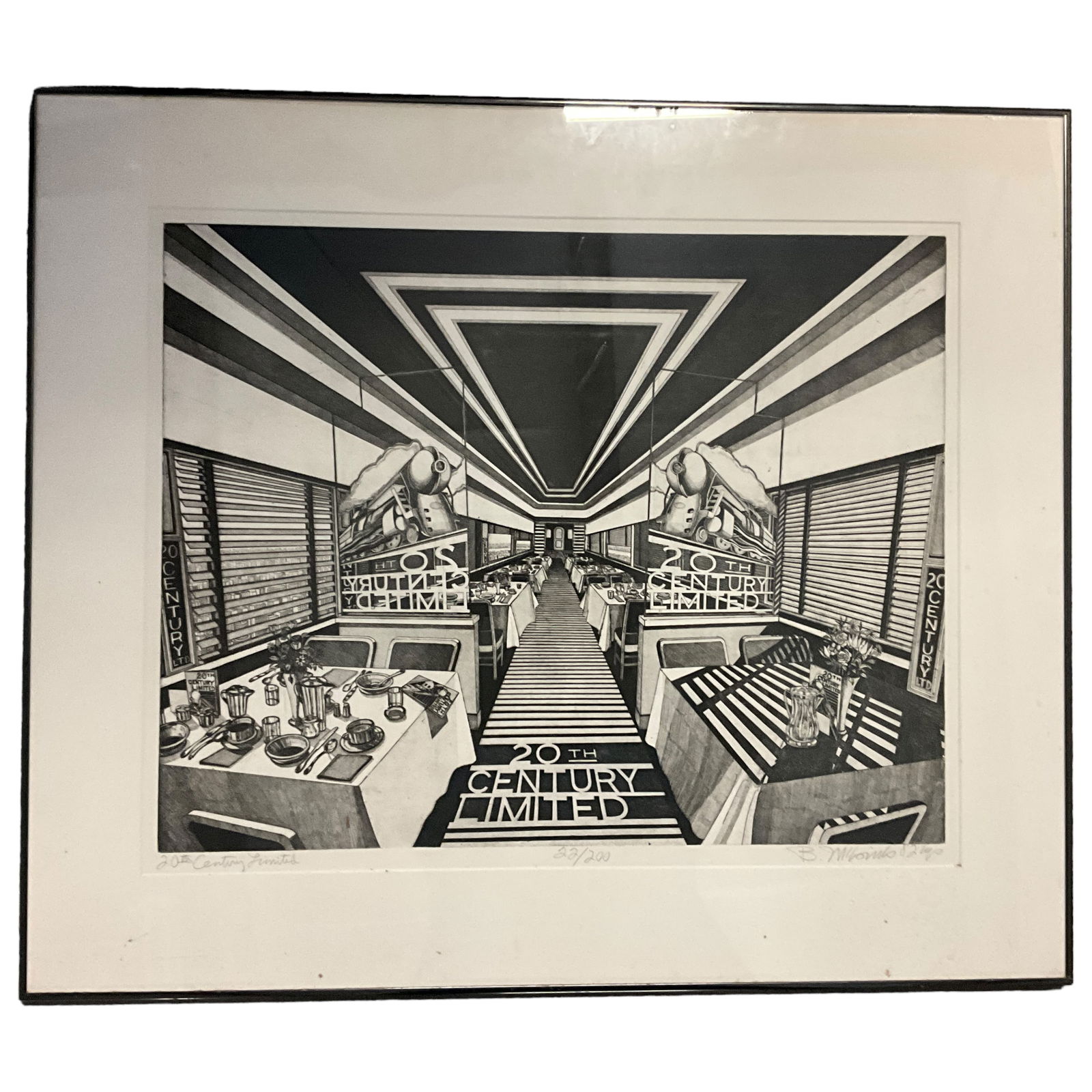 "20th Century Limited" etching by Bruce McCombs (B. 1943) (1 of 4)