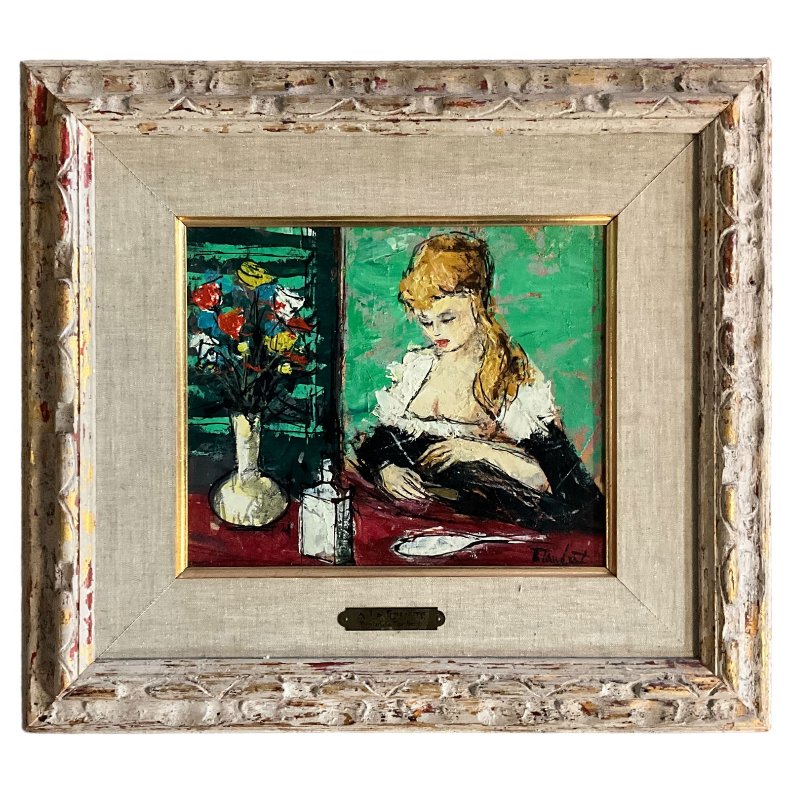 Bertoldo Taubert (1915-1974) "A LA Toilette" Oil on Canvas (1 of 5)