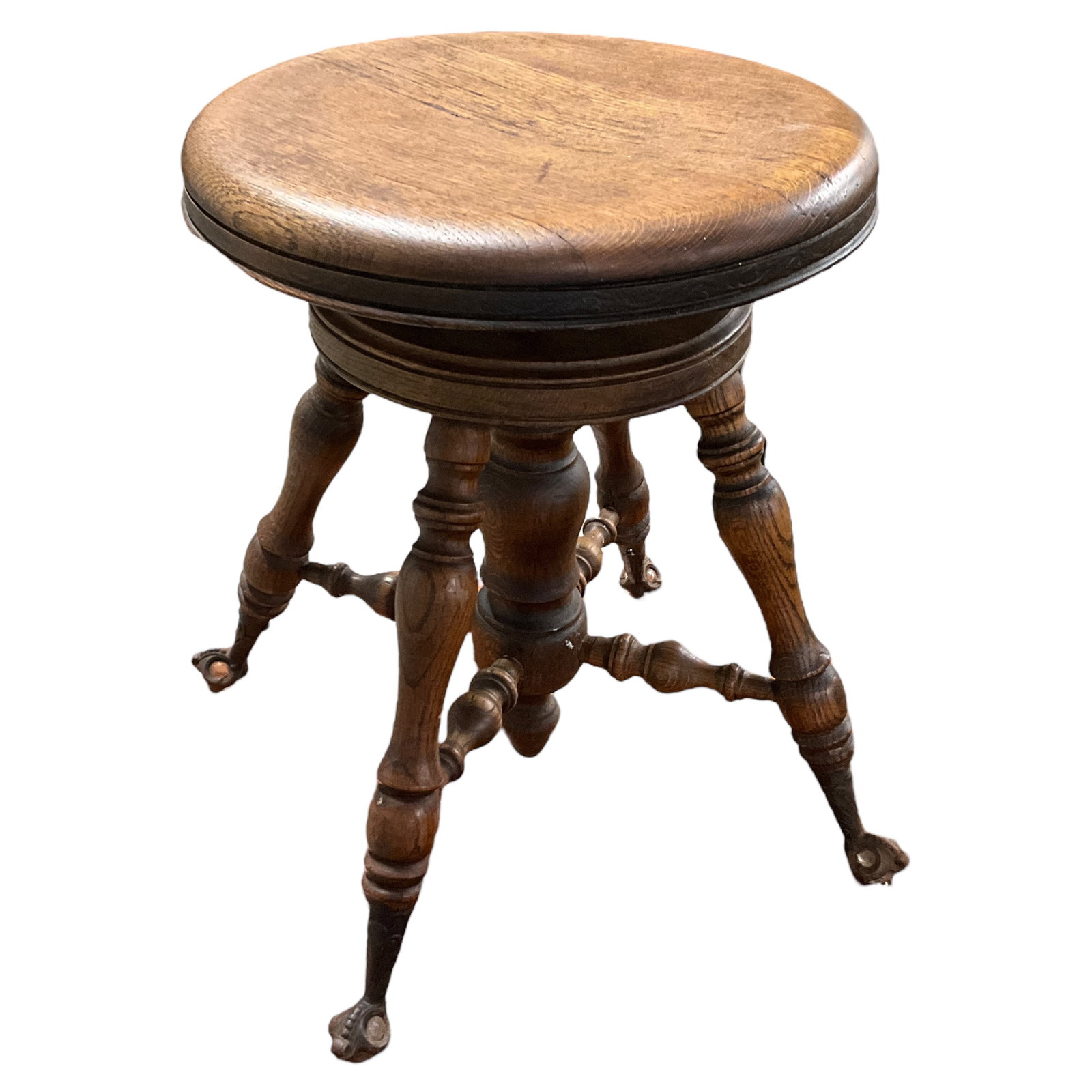Wood Stool, Iron Feet (1 of 4)