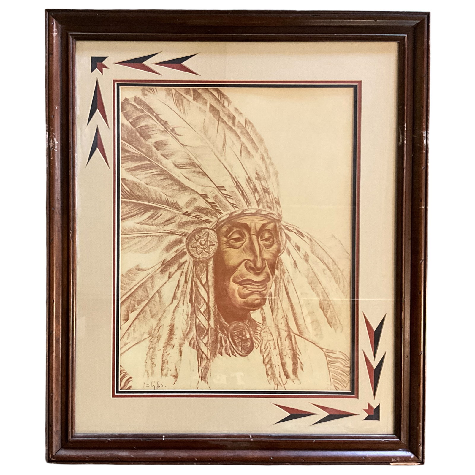 Boleslaw Cybis (1895-1957) "The Farewell" Teka Folio American Indian Drawings (1 of 4)