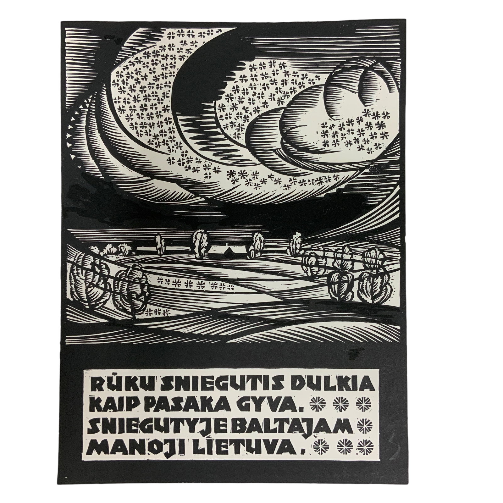 Petras Rauduve (1912-1994) Lithuanian Block Print (1 of 5)