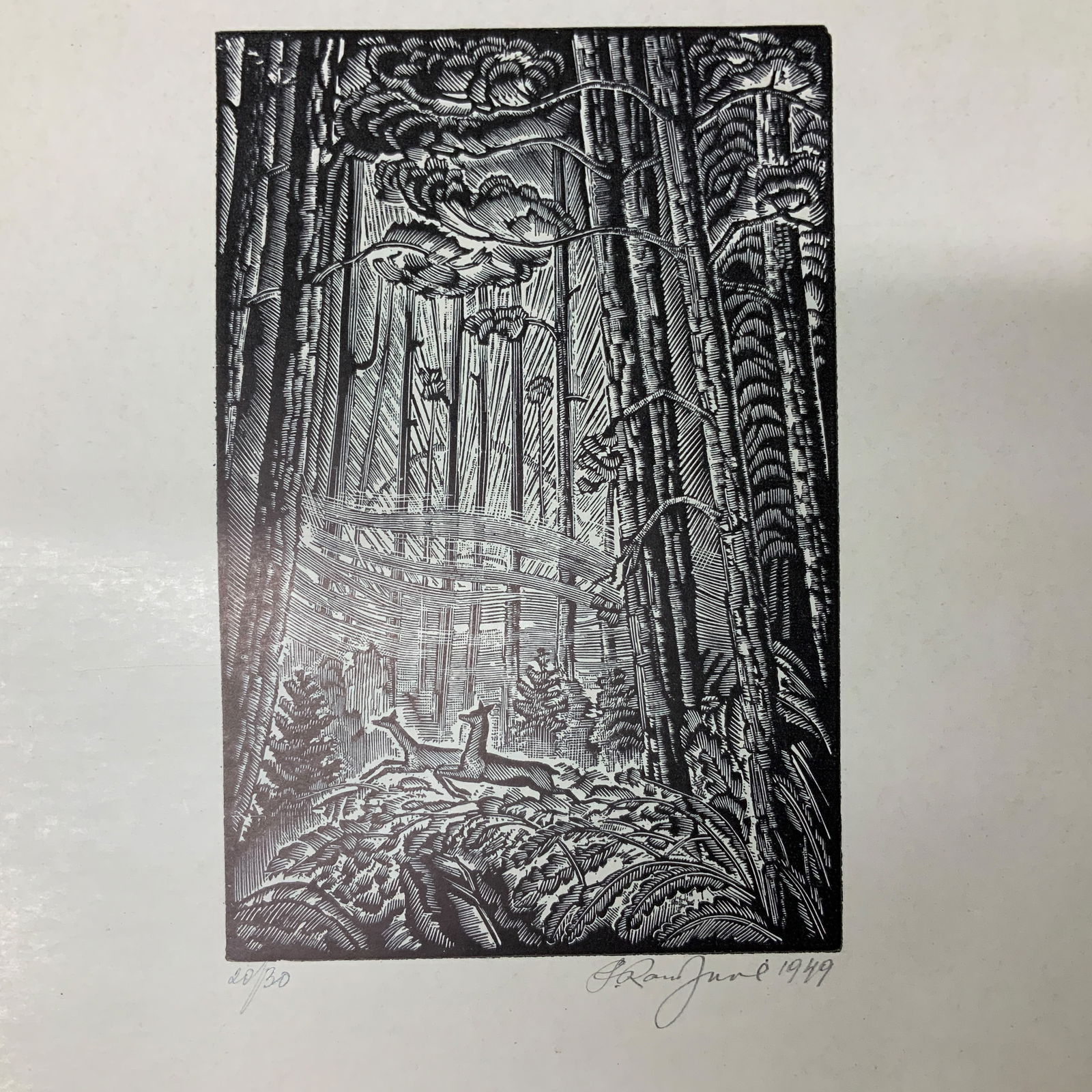 Petras Rauduve (1912-1994) Lithuanian Block Print (1 of 4)