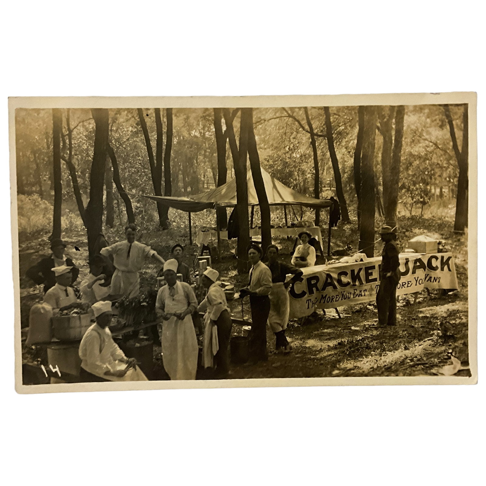 Real Photo Postcard, Cracker Jack Advertising Banner (1 of 2)