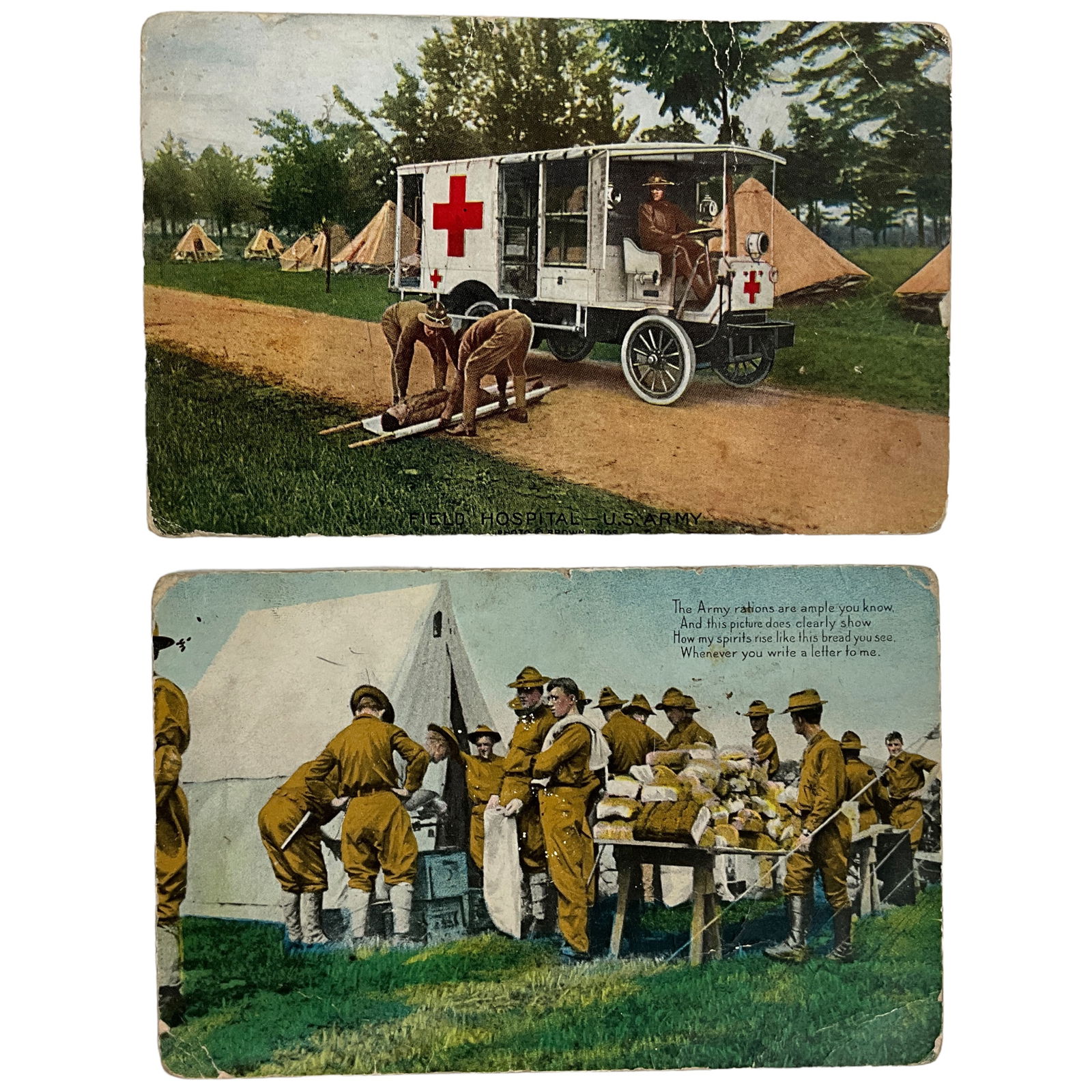 Postcards, U.S. Army Hospital and Rations, Lot of 2 (1 of 5)