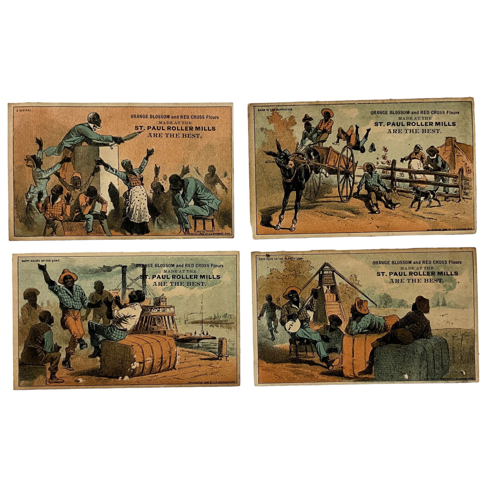 Trade Cards, Orange Blossom and Red Cross  Flour, Black Americana, Lot of 4 (1 of 5)