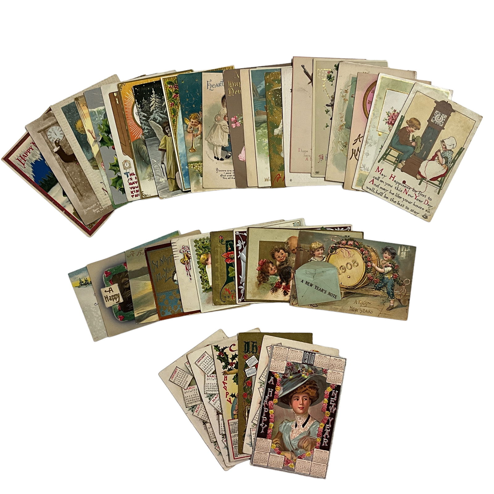 Vintage Postcards, New Year Theme, Lot of 39 (1 of 7)