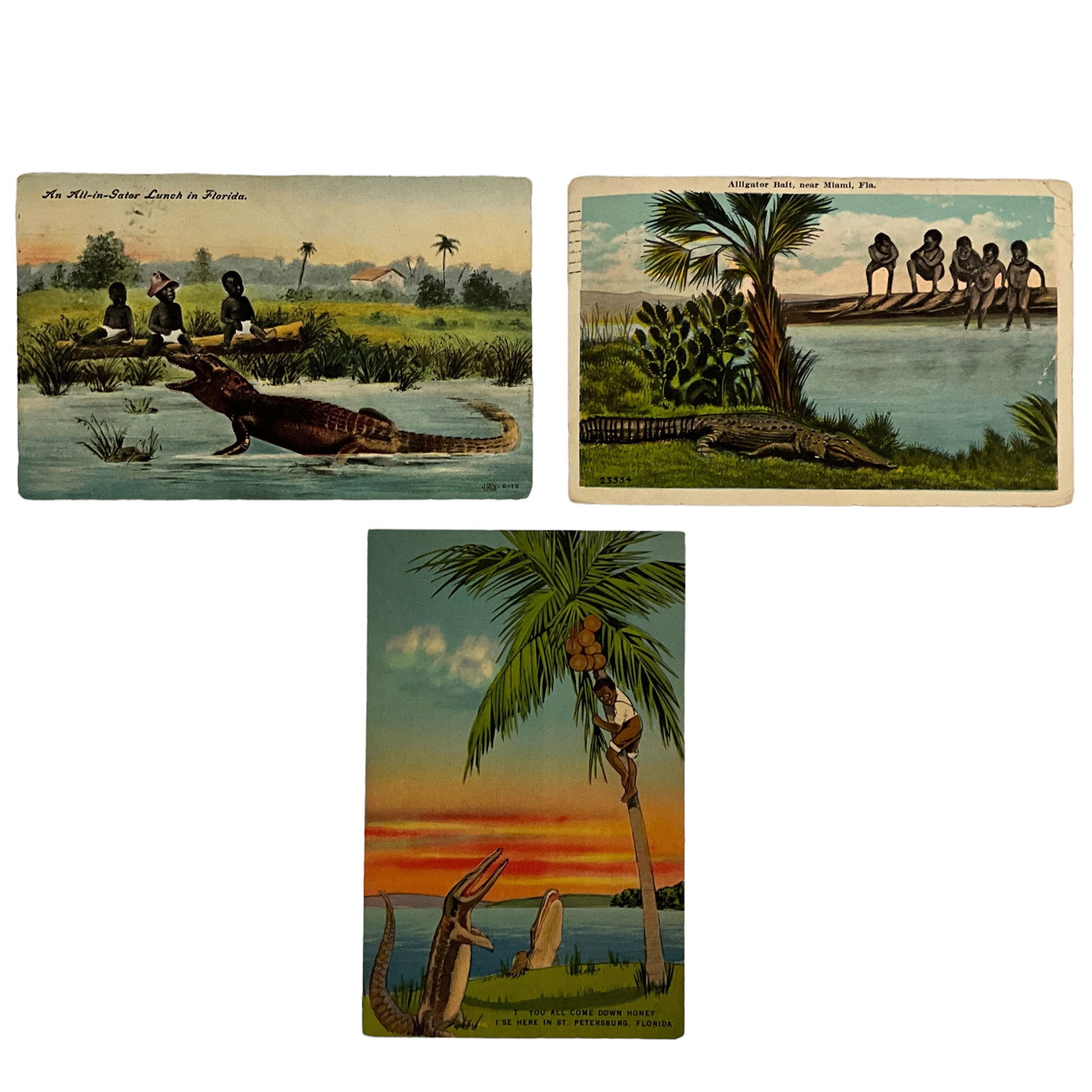 Vintage Postcards, Florida Black Americana, Lot of 3 (1 of 5)