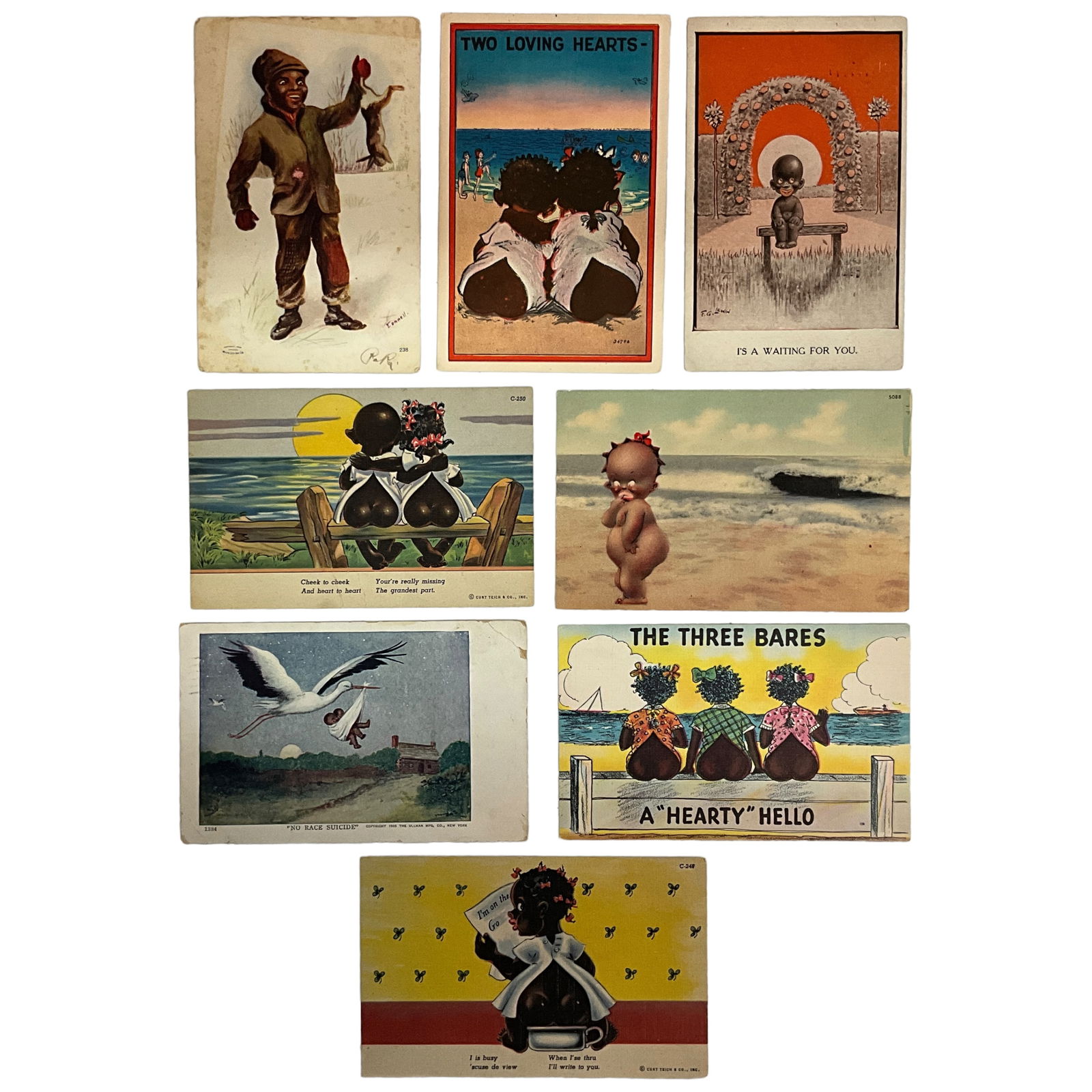Vintage Postcards, African American Children, Black Americana, Lot of 8 (1 of 2)