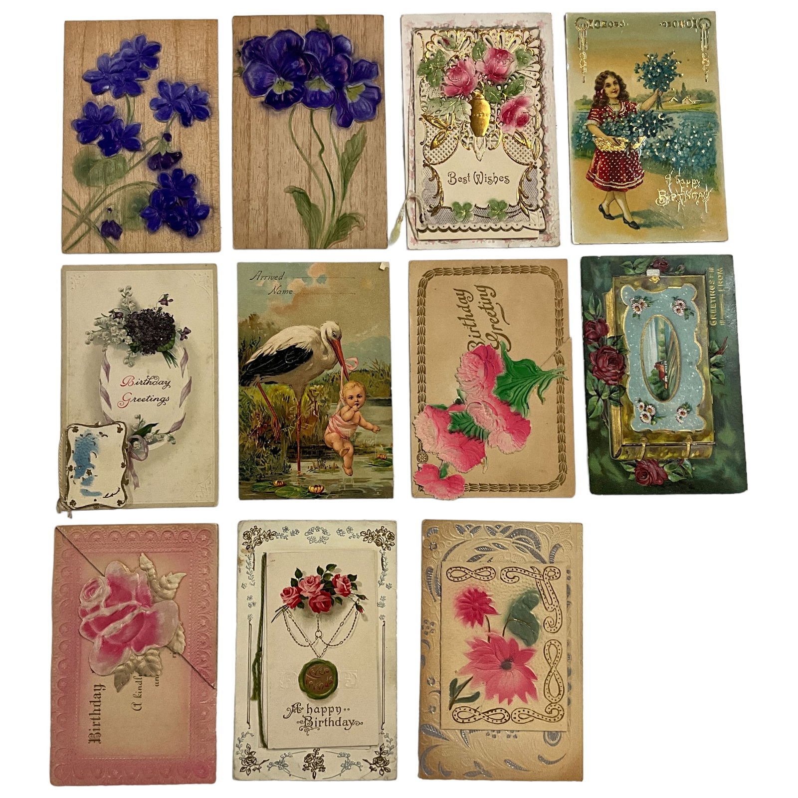 Holiday Postcards, Birthday Cards, Lot of 11 (1 of 1)