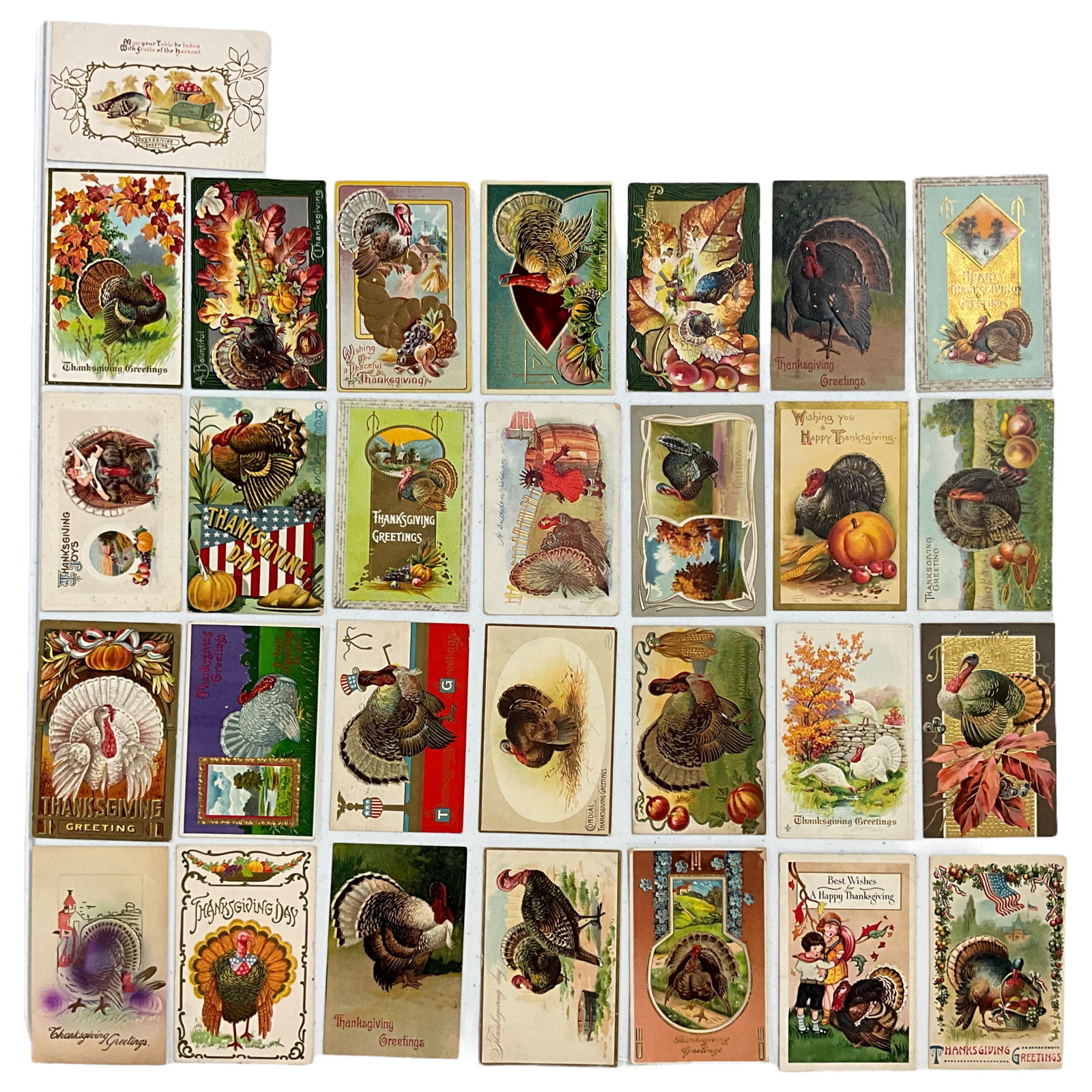 Holiday Postcards, Thanksgiving Turkeys, Lot of 29 (1 of 3)