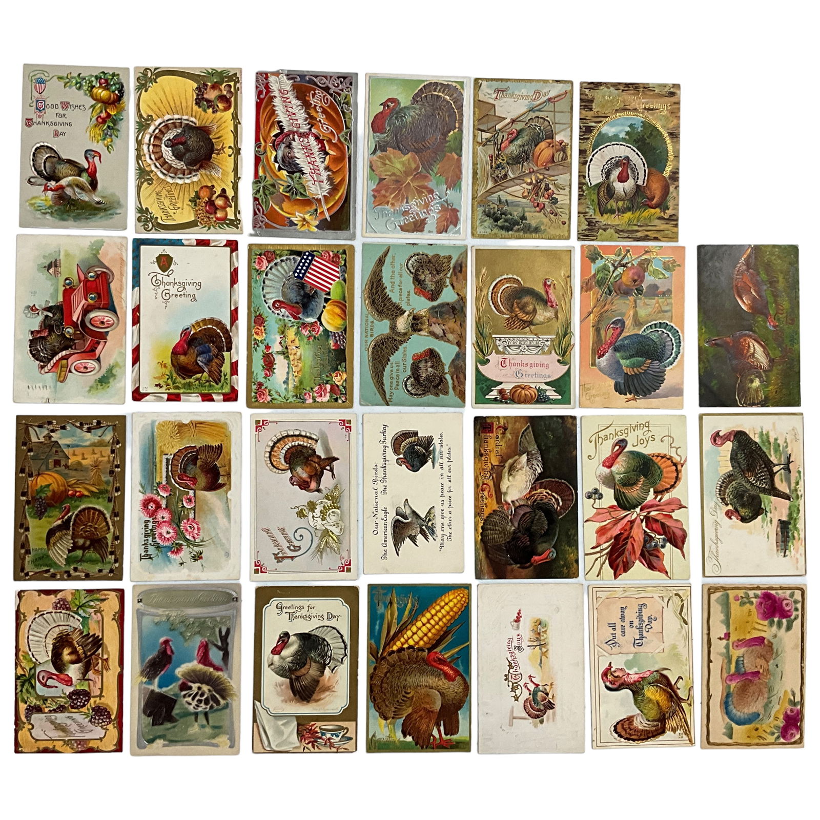 Holiday Postcards, Thanksgiving Turkeys, Lot of 27 (1 of 3)