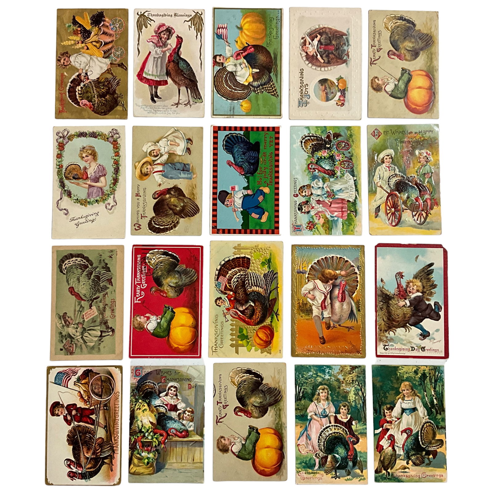 Holiday Postcards, Thanksgiving Greetings, Lot of 20 (1 of 3)