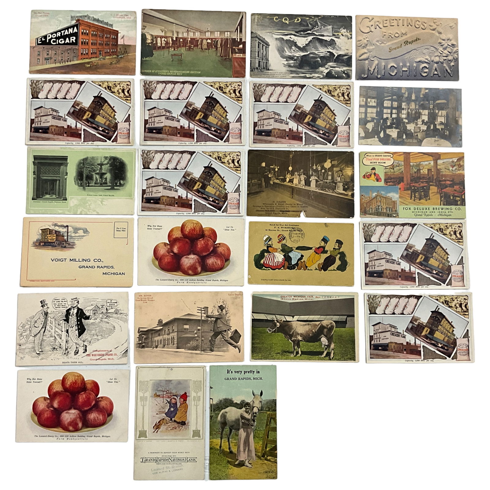 Postcards, Grand Rapids, Michigan, Advertising, lot of 23 (1 of 2)