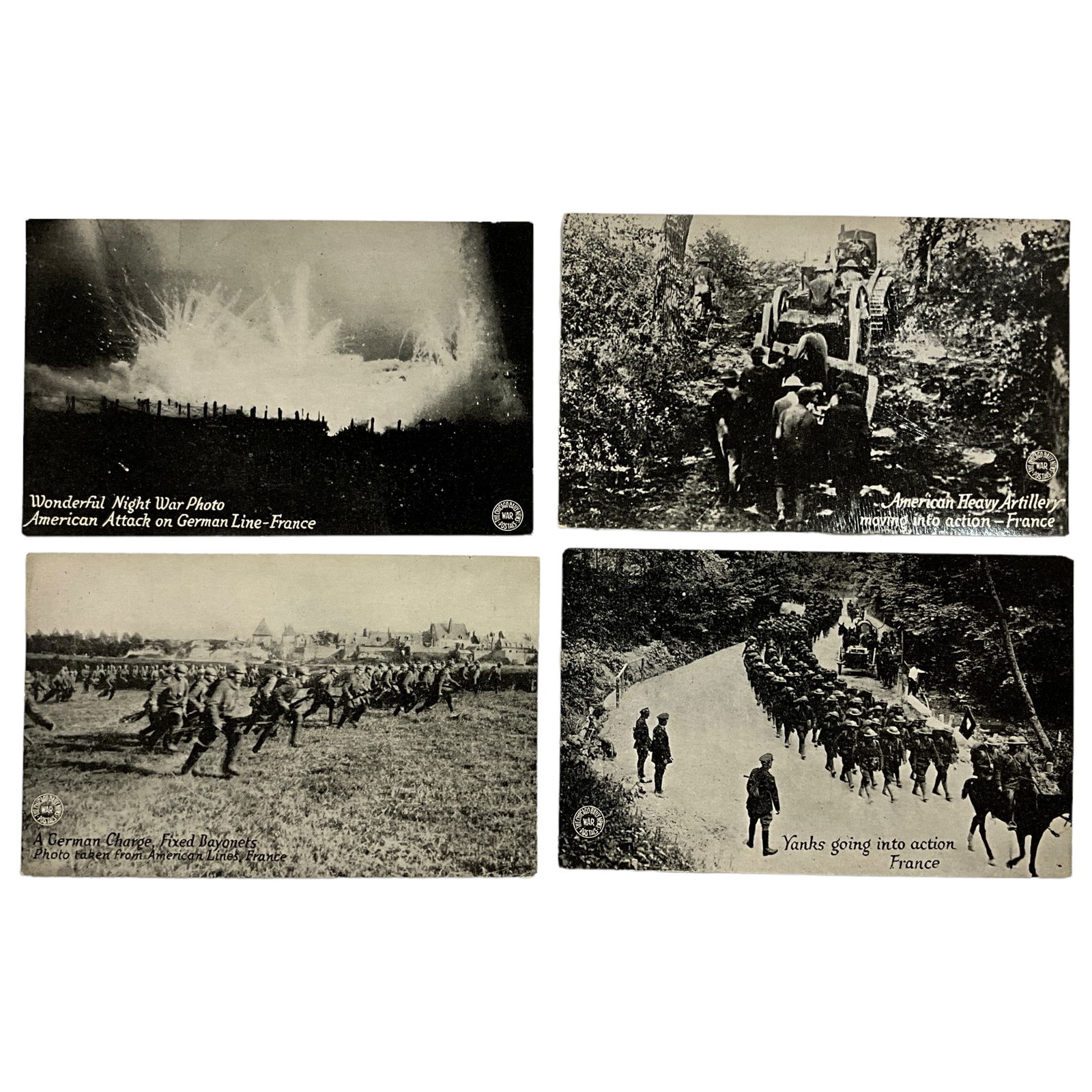 Postcards, Chicago Daily News, World War 1, Lot of 4 (1 of 2)