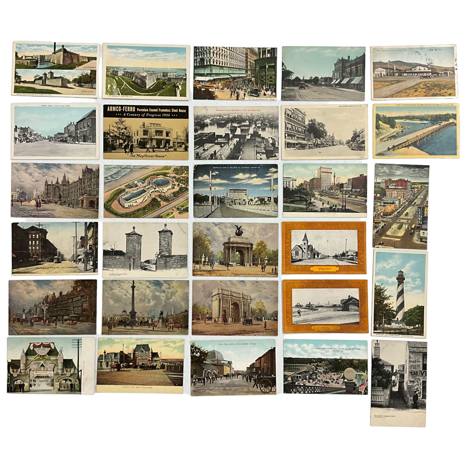 Antique Postcards, American Cities and Towns, Lot of 28 (1 of 2)