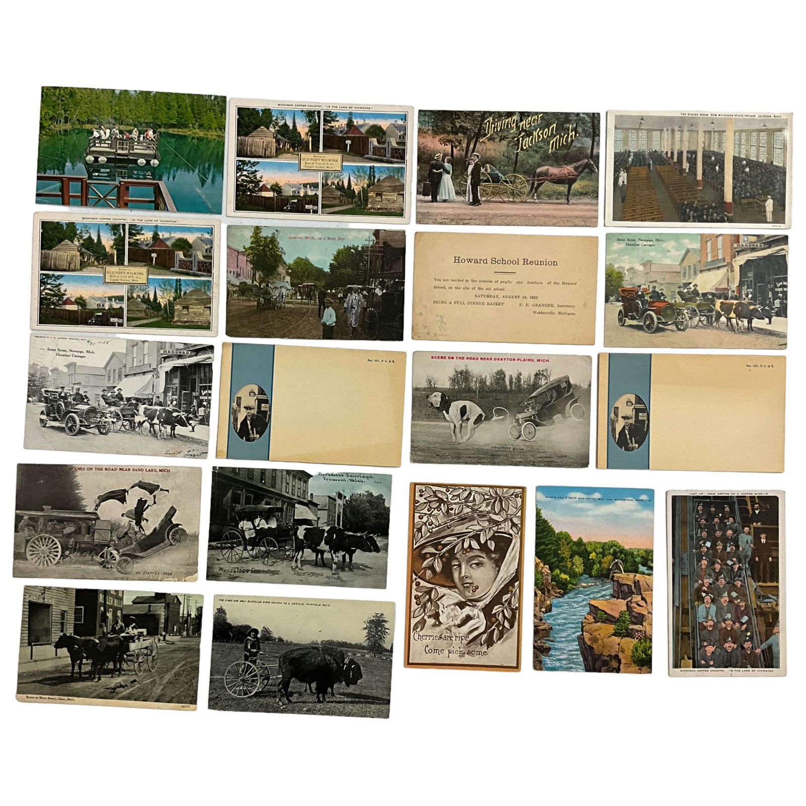 Antique Postcards, Michigan Advertising, Lot of 19 (1 of 2)