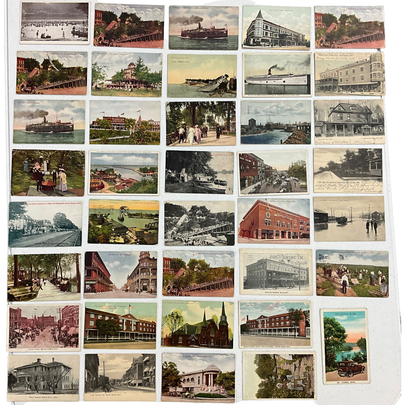 Antique Postcards, St Joseph and Benton Harbor, Michigan, Lot of 39 (1 of 2)