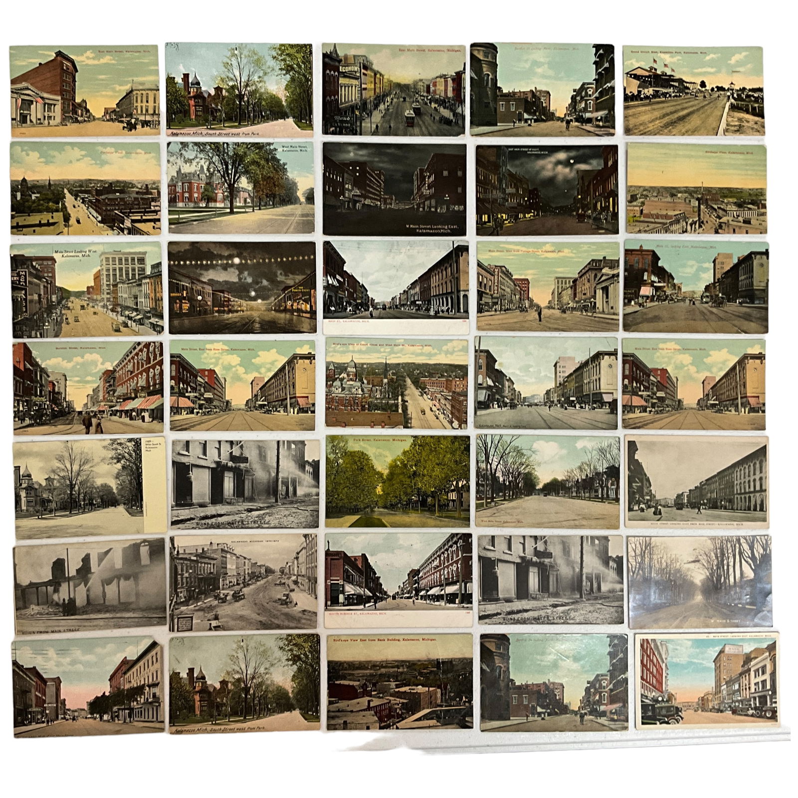 Postcards, Street Views, Kalamazoo, Michigan, Lot of 35 (1 of 2)