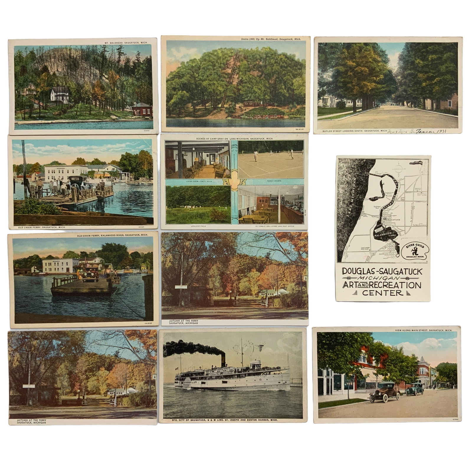 Postcard Mix, Saugatuck, MI -  Lot of 11 (1 of 2)