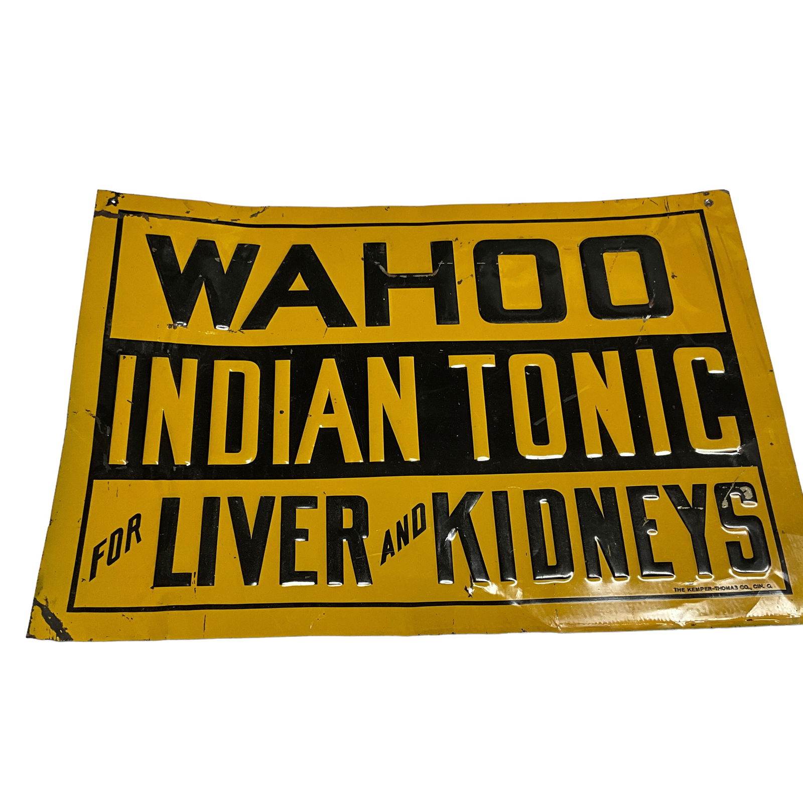 Porcelain Enamel Advertising Sign- Wahoo Indian Tonic (1 of 2)