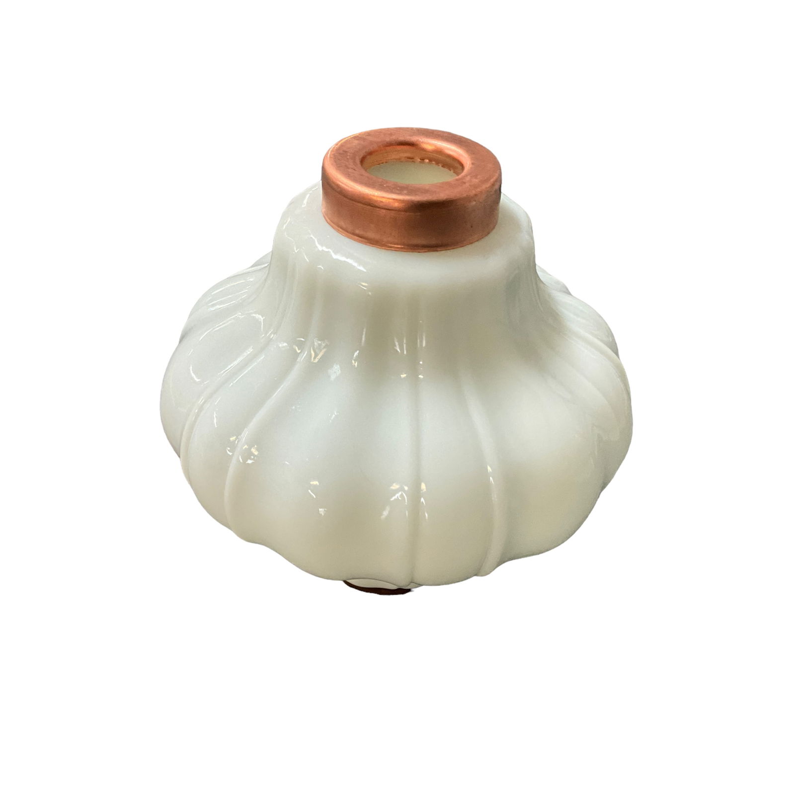 White Fluted Glass Lightning Rod Ball (1 of 3)