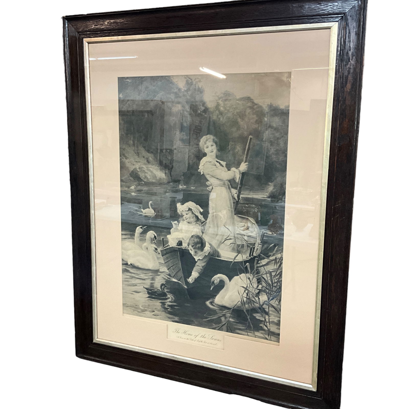 "The Home of the Swans" 19th Century Lithograph (1 of 2)