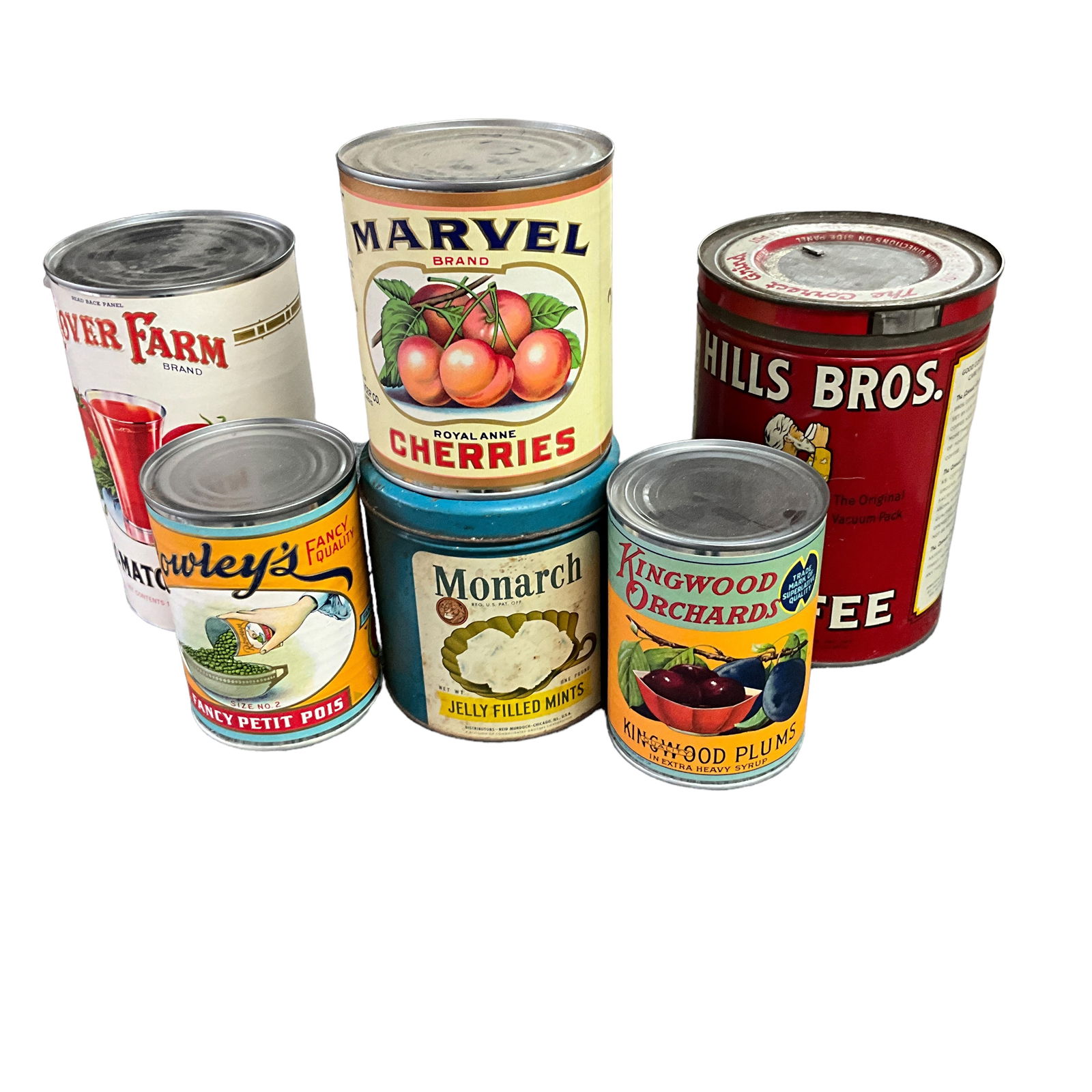 Six Vintage Tins- Salem, Or, Danville, IL, Fabius, NY (1 of 4)
