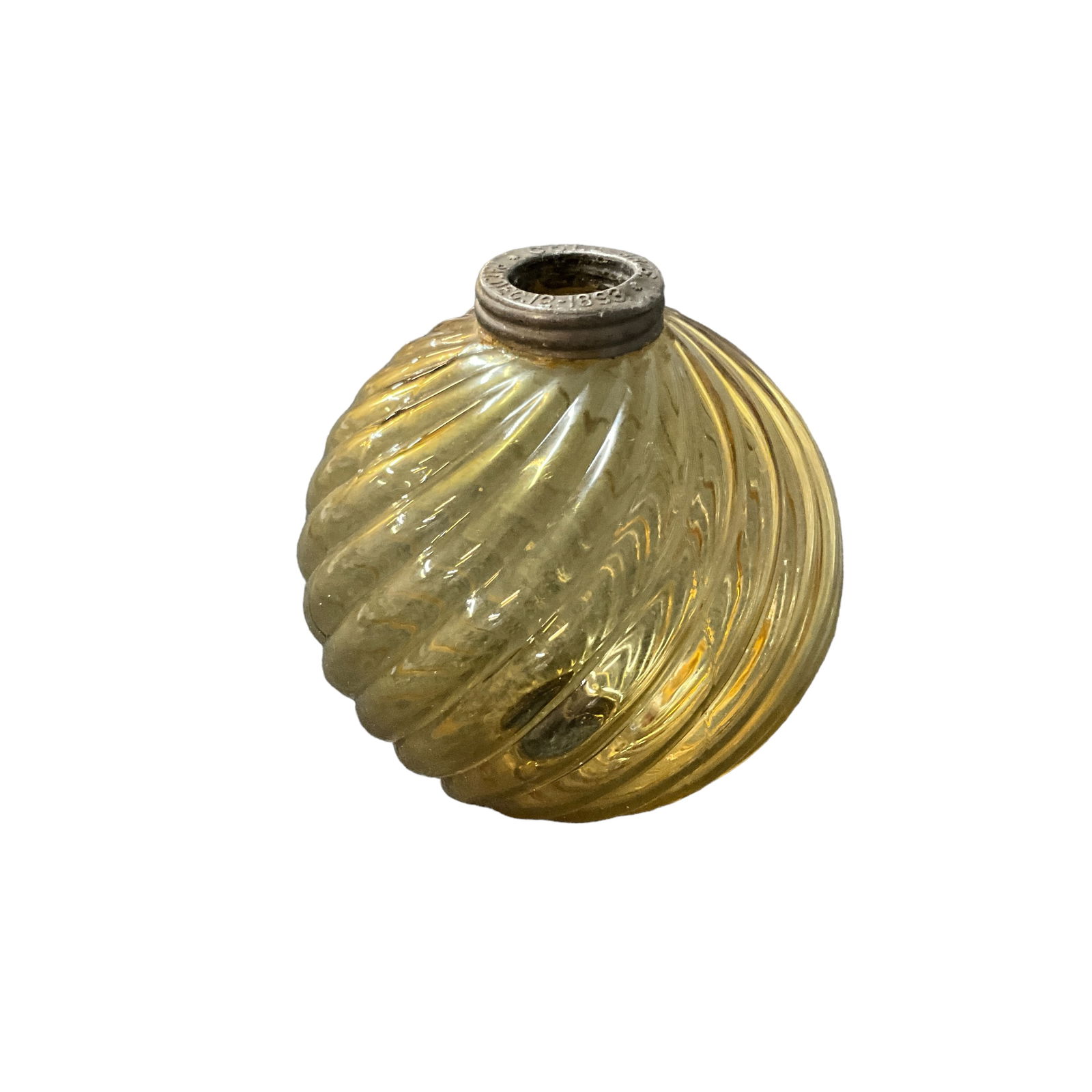 Spiral Fluted Amber Glass Lightning Rod Ball (1 of 3)