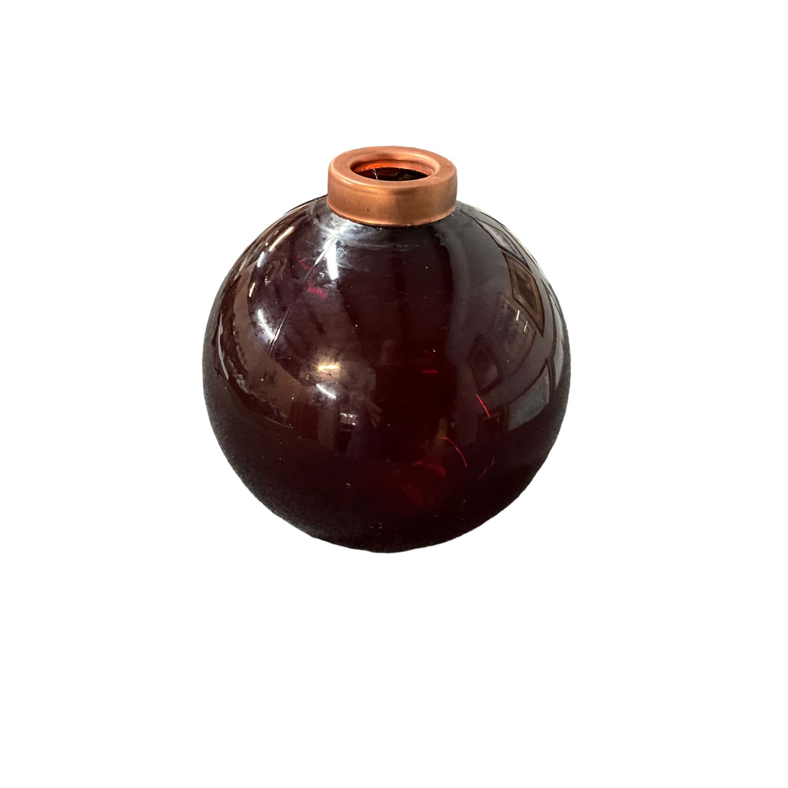 Cranberry Glass Lightning Rod Ball (1 of 2)