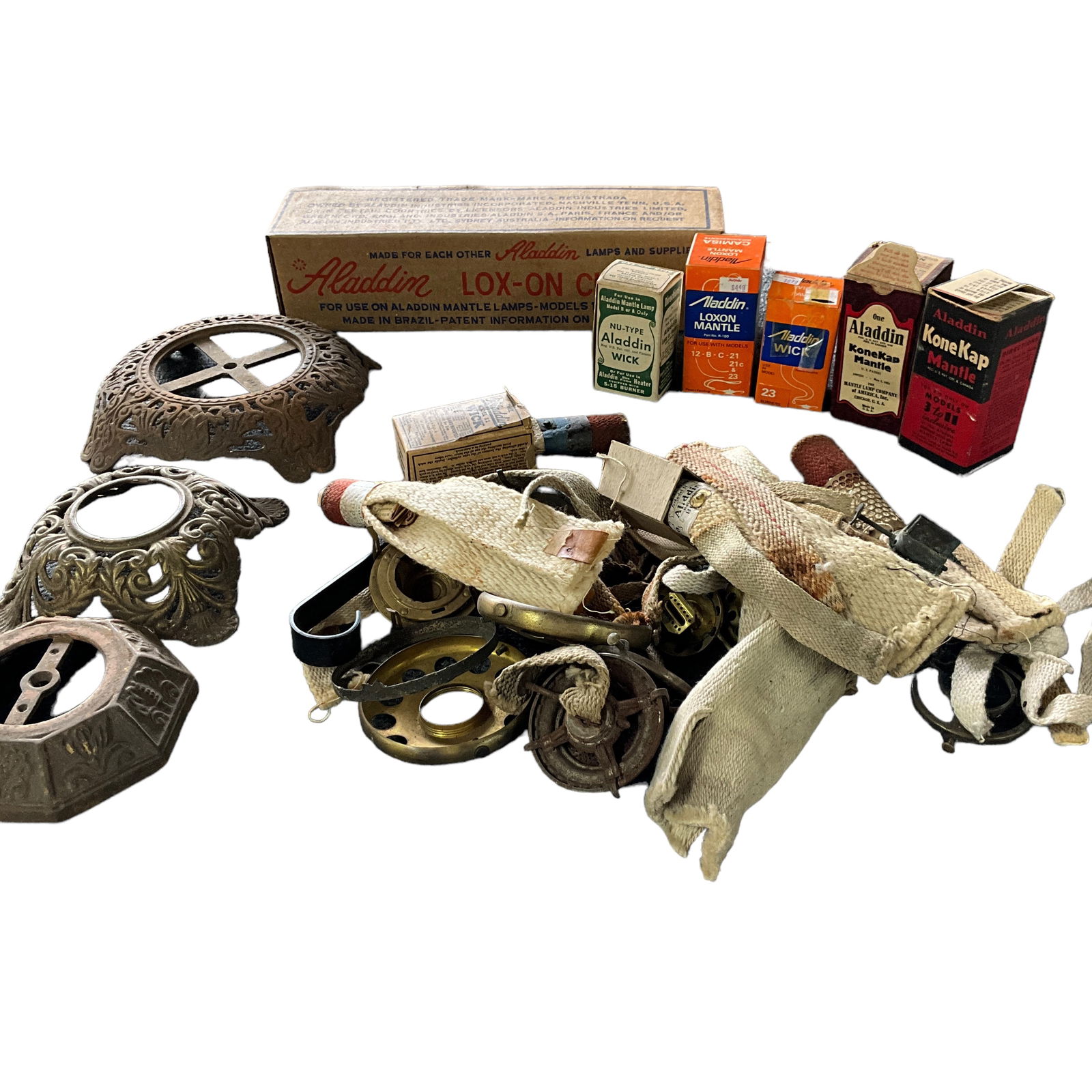 Box of Misc. Vintage Lamp Parts (1 of 4)