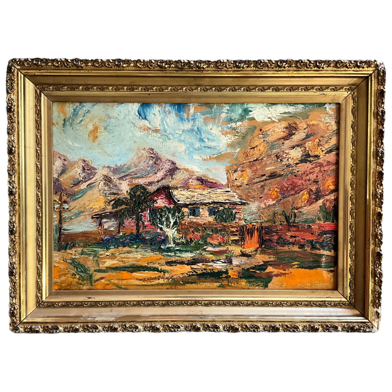 Desert Landscape, Oil on Board, Unknown artist (1 of 3)