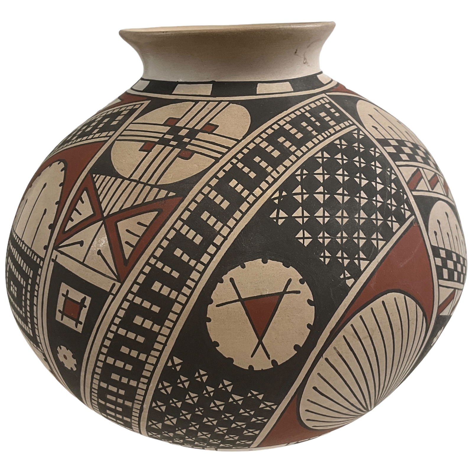 Mexican Polychrome Pottery Jar, Ramon Villa (1 of 3)