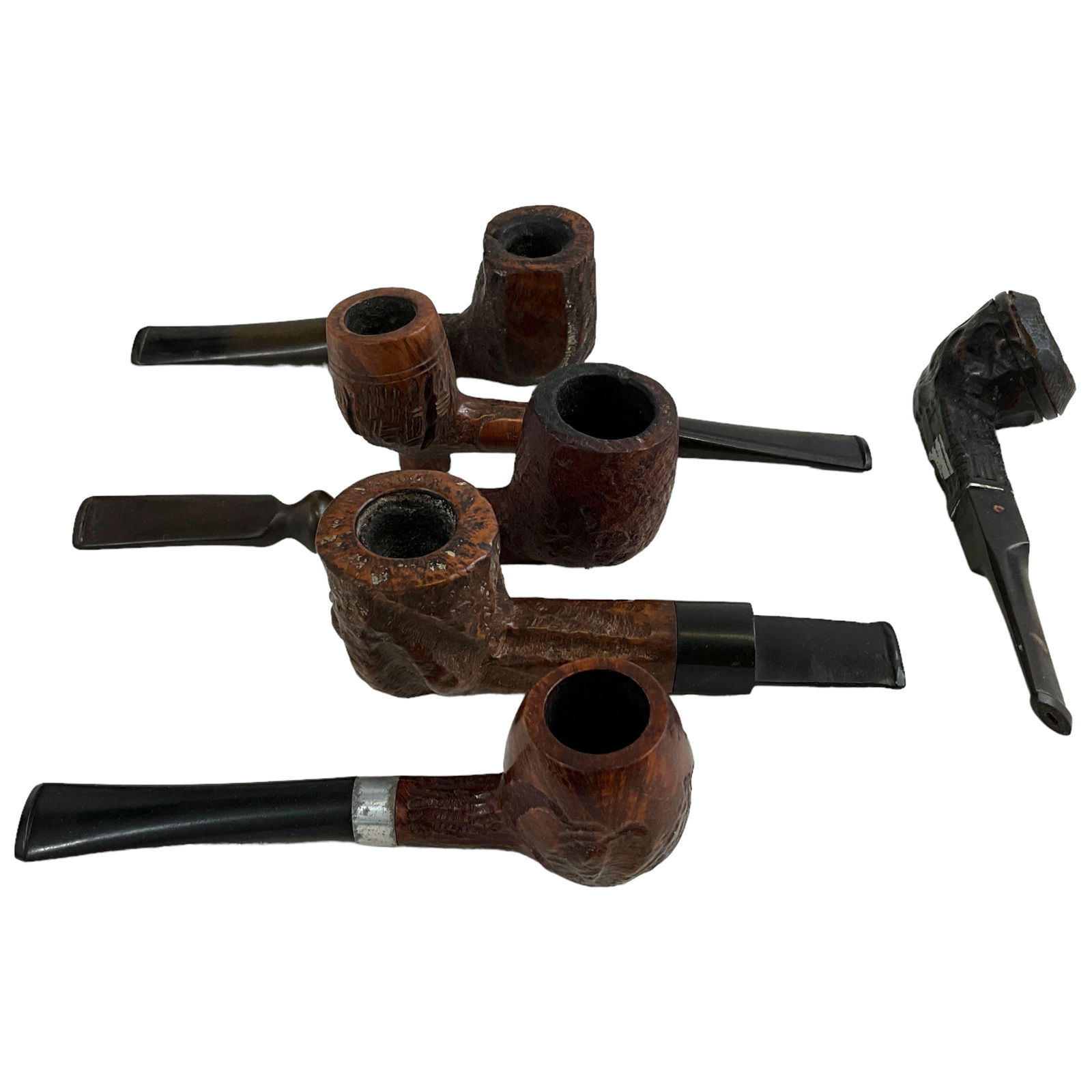 Antique Carved Wooden Pipes, Lot of 6 (1 of 2)