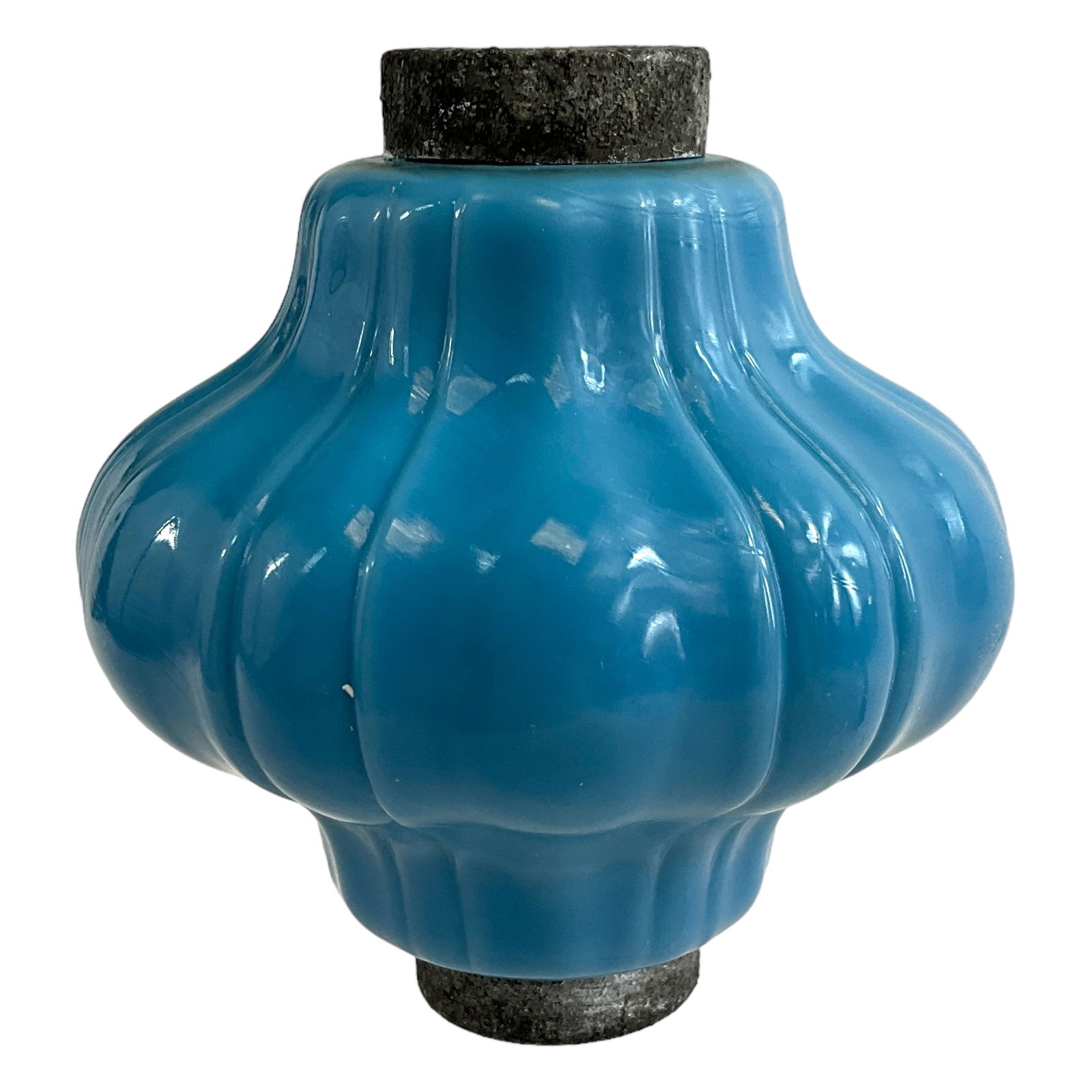 Lightning Ball, Blue Milk Glass (1 of 2)