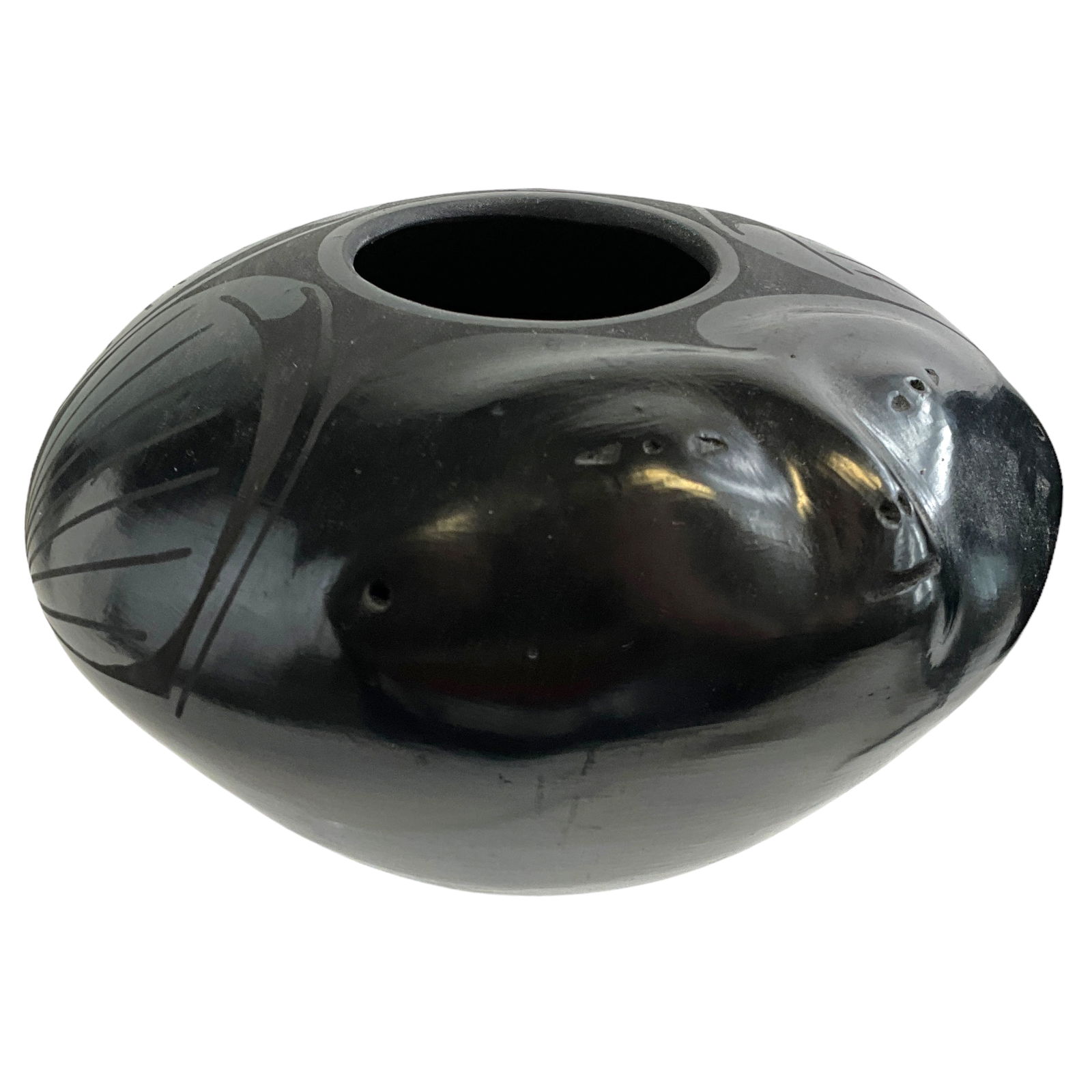 Jose Quezada Pottery, Southwestern Style, Figural Blackware Jar (1 of 3)