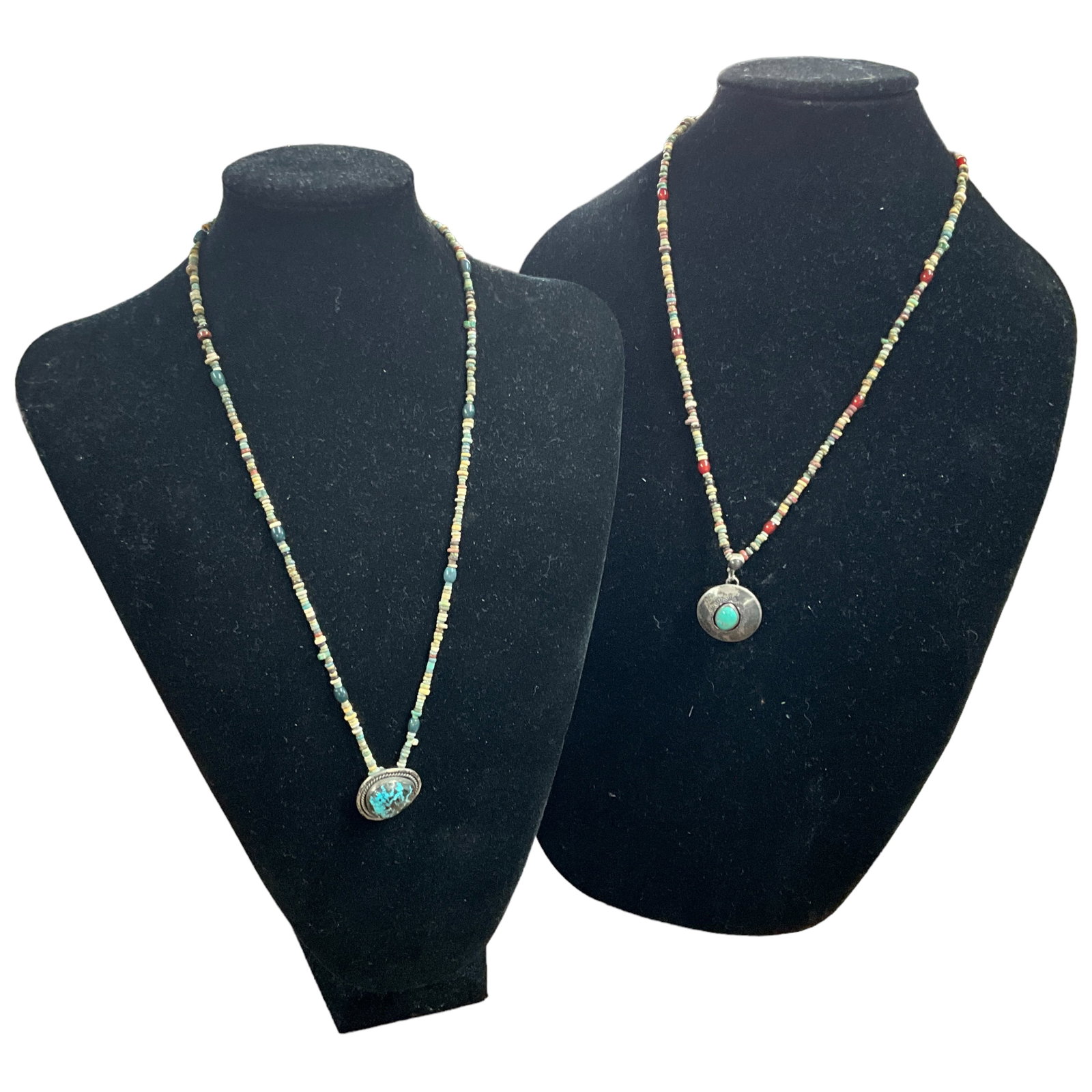 Tibetan Silver and Turquoise Necklace, 15": 15" Tibetan silver, turquoise, and stone bead necklace