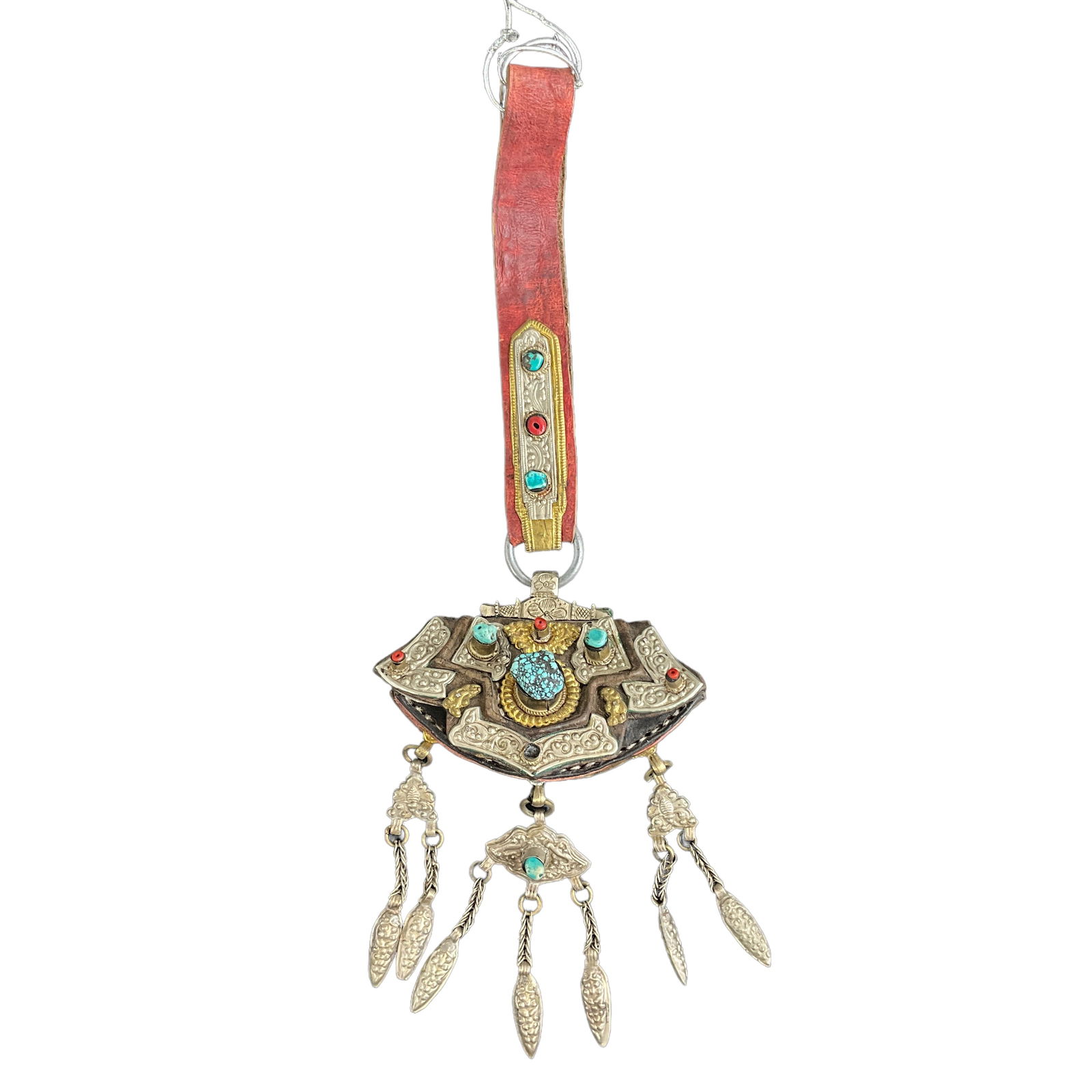 Tibetan Festival Purse, Silver, Bronze, Turquoise, Coral (1 of 9)